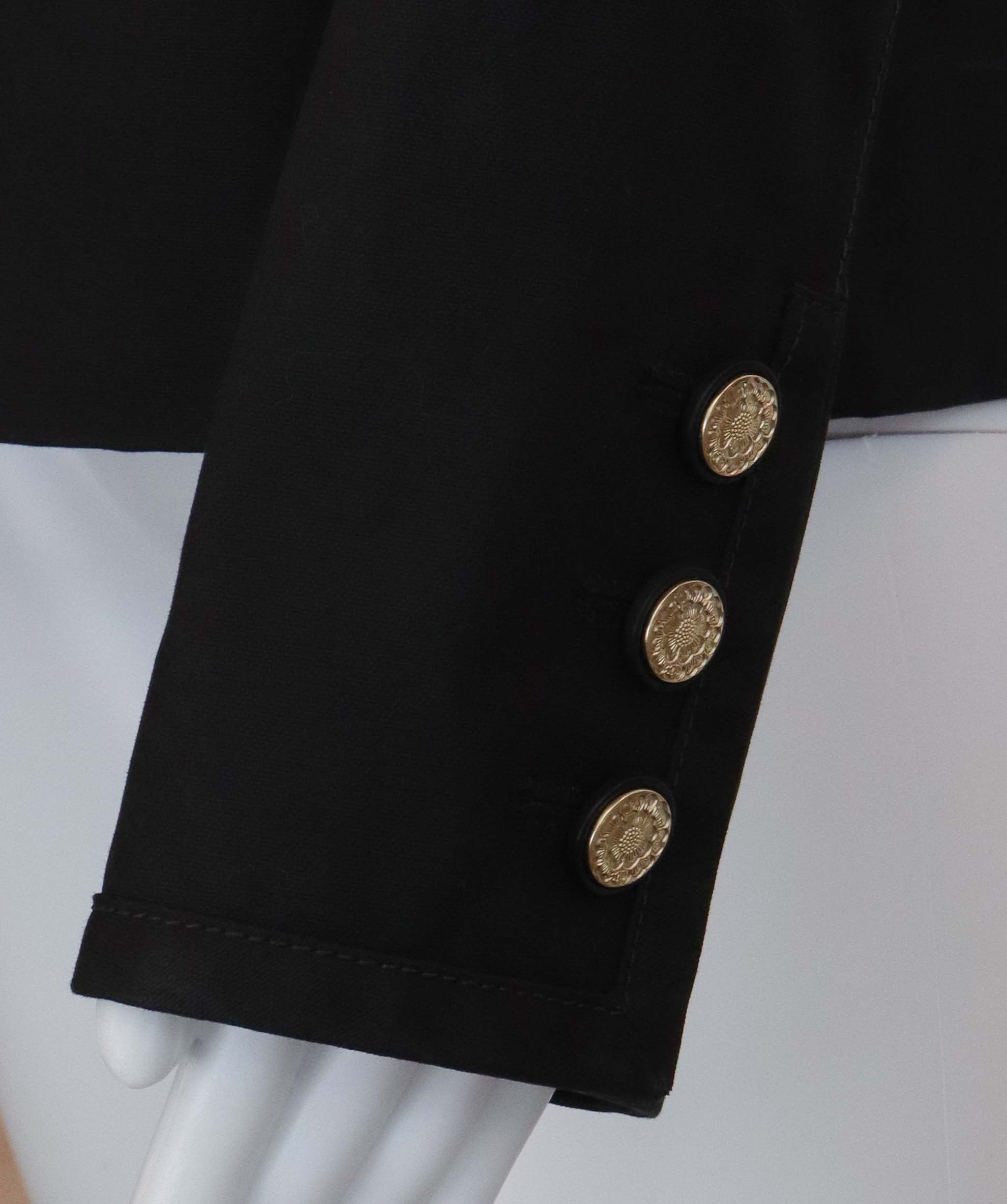Chanel Chanel Waxed Coating Black Jacket with Camelia Buttons