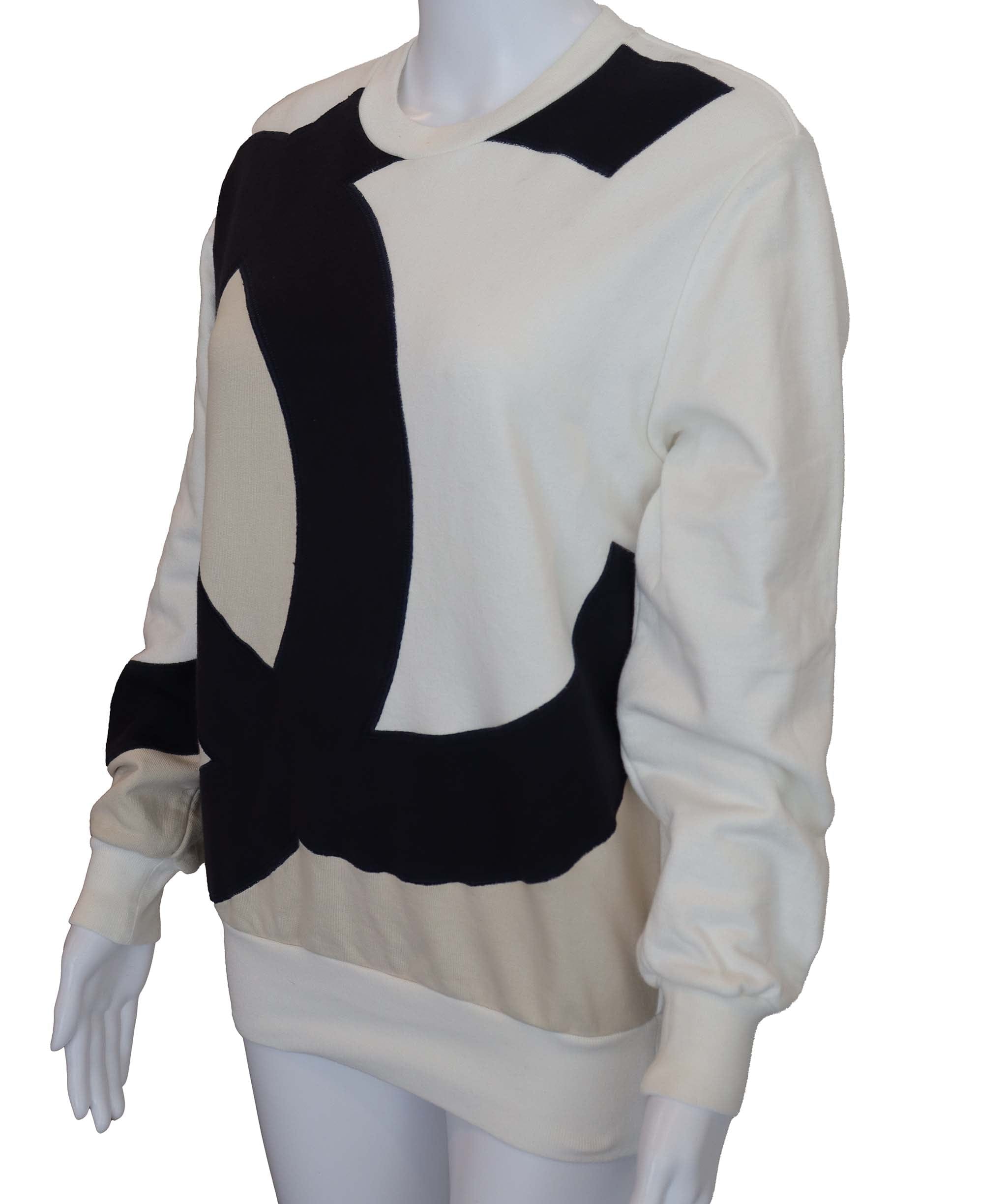Chanel Chanel White/Black Logo Crewneck Sweatshirt