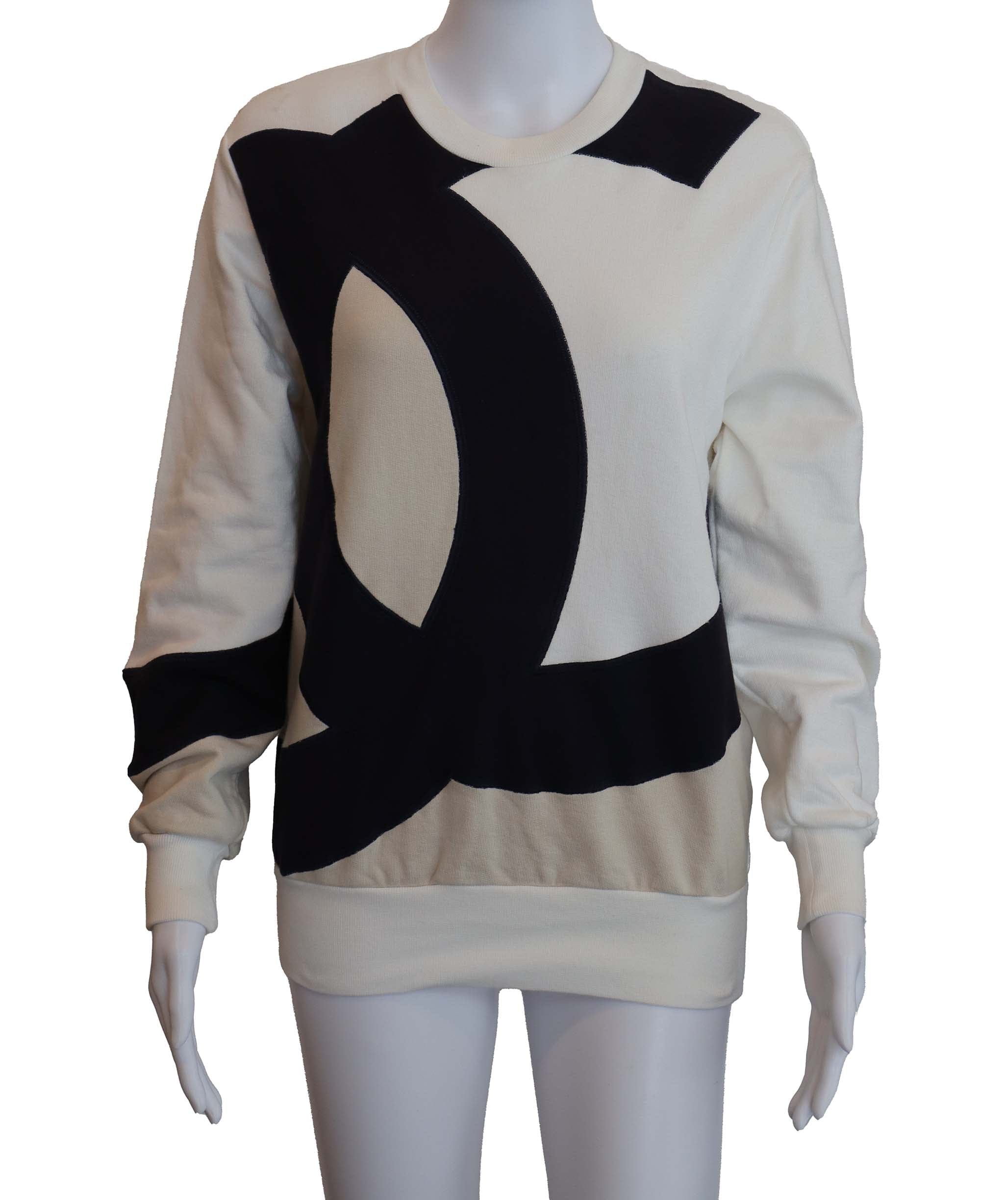 Chanel Chanel White/Black Logo Crewneck Sweatshirt