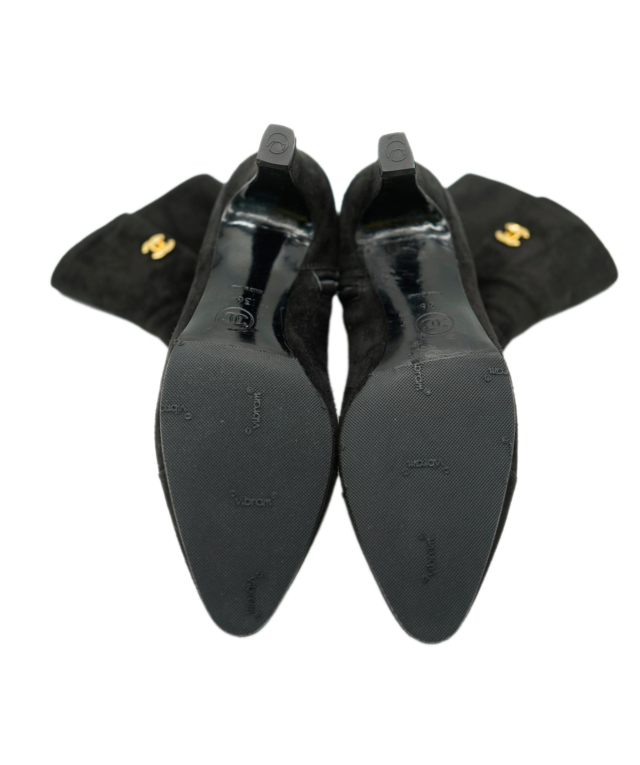 Chanel Turnlock CC Short Boots Black #36.5 AVCSC1388