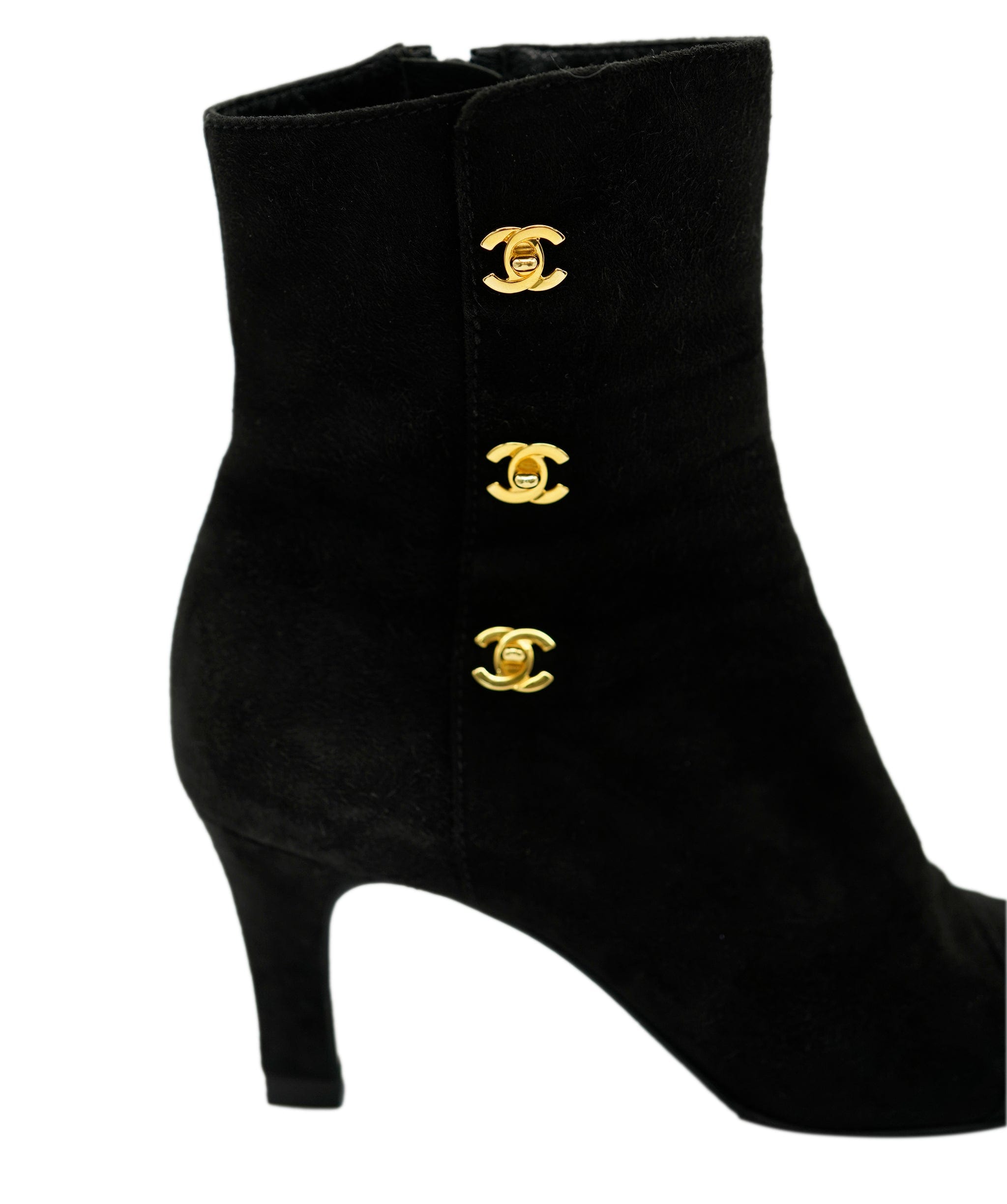 Chanel Turnlock CC Short Boots Black #36.5 AVCSC1388