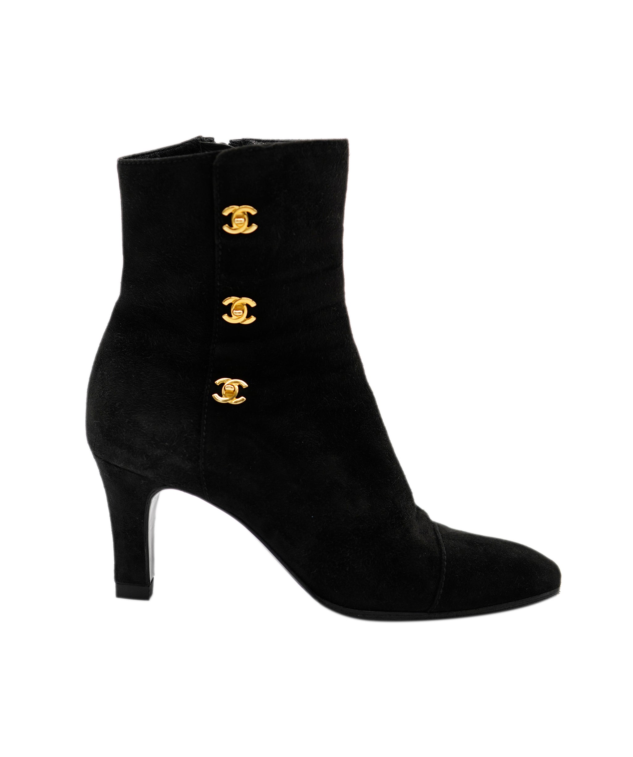 Chanel Turnlock CC Short Boots Black #36.5 AVCSC1388