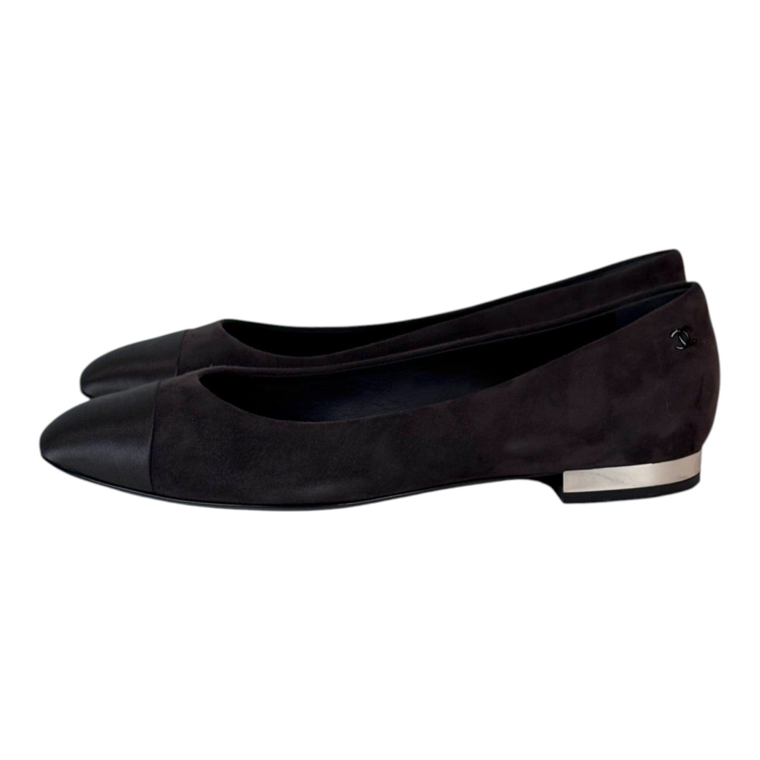 Chanel Chanel Ballet Flat Shoes Suede Black #37C