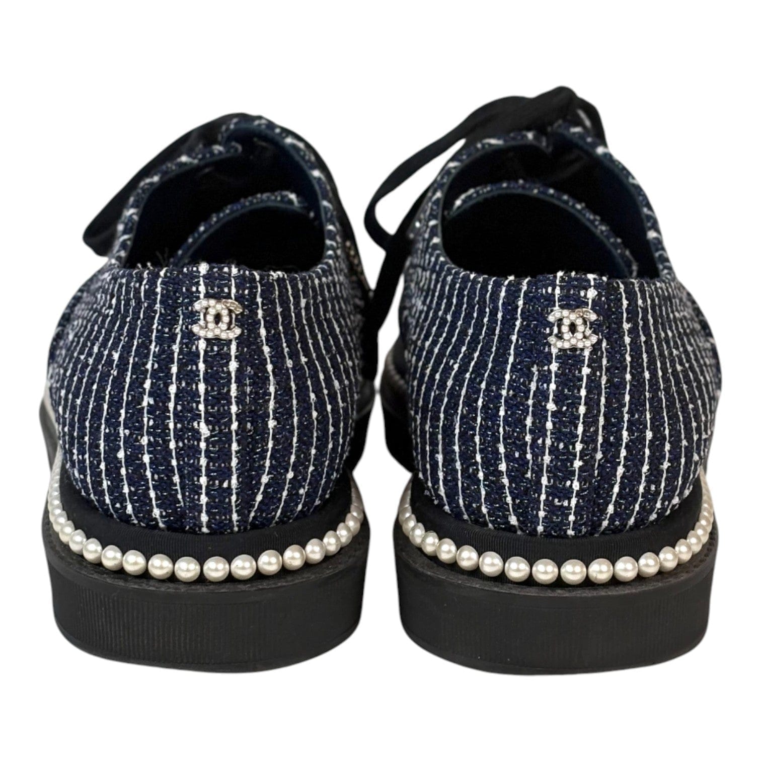 Chanel Chanel Blue Denim Pearl Shoes #40
