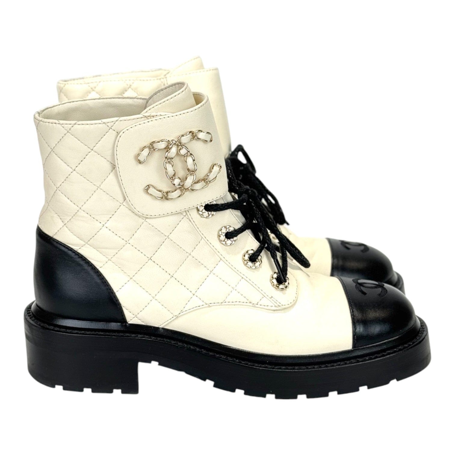 Chanel Chanel White Boots Shoes #37