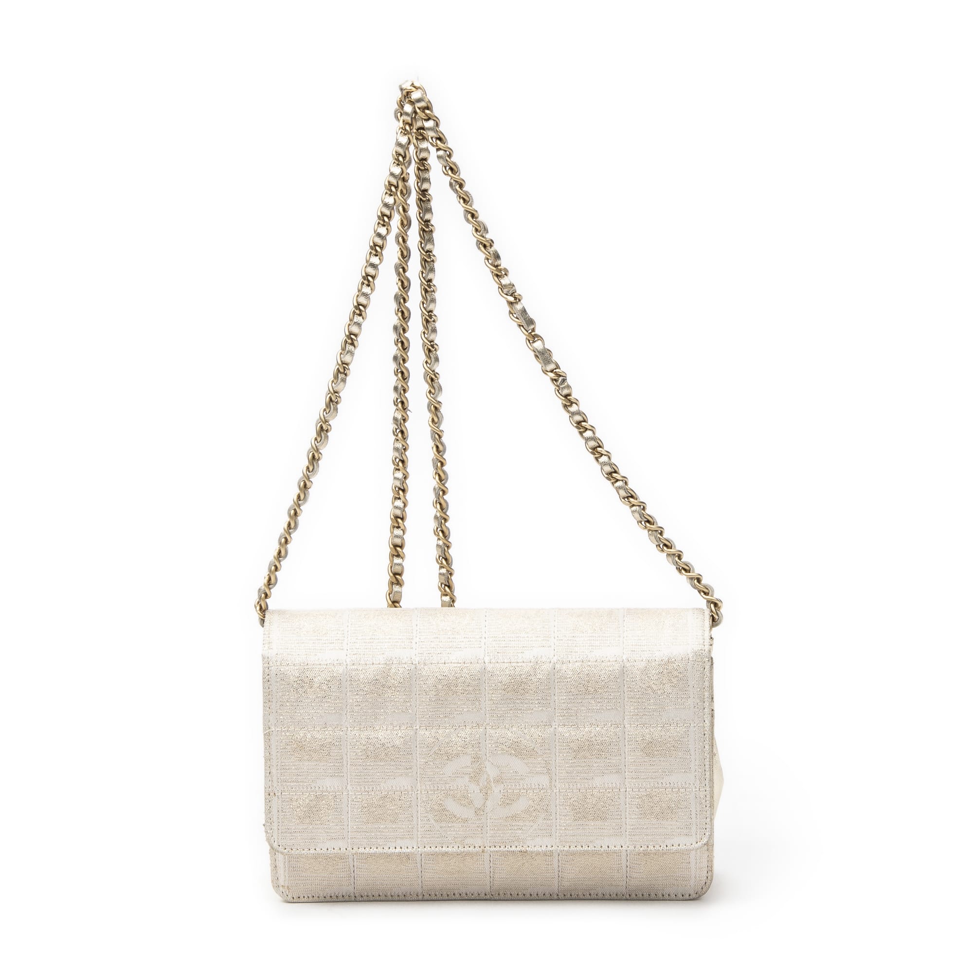 Chanel Chanel Beige Canvas New Travel Line Wallet on Chain ABC3981