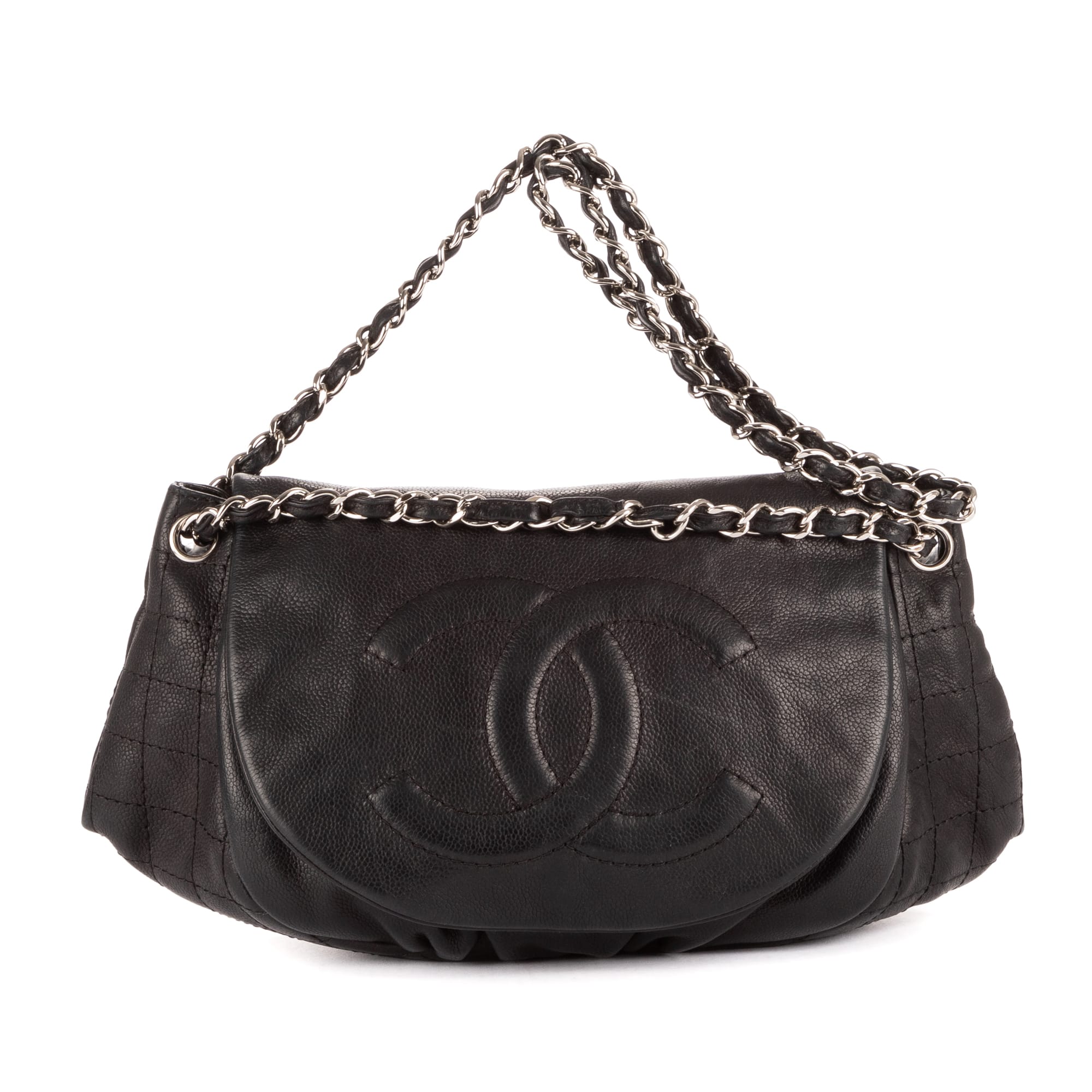 Chanel Chanel Black Calf leather Half moon tote OAG7067