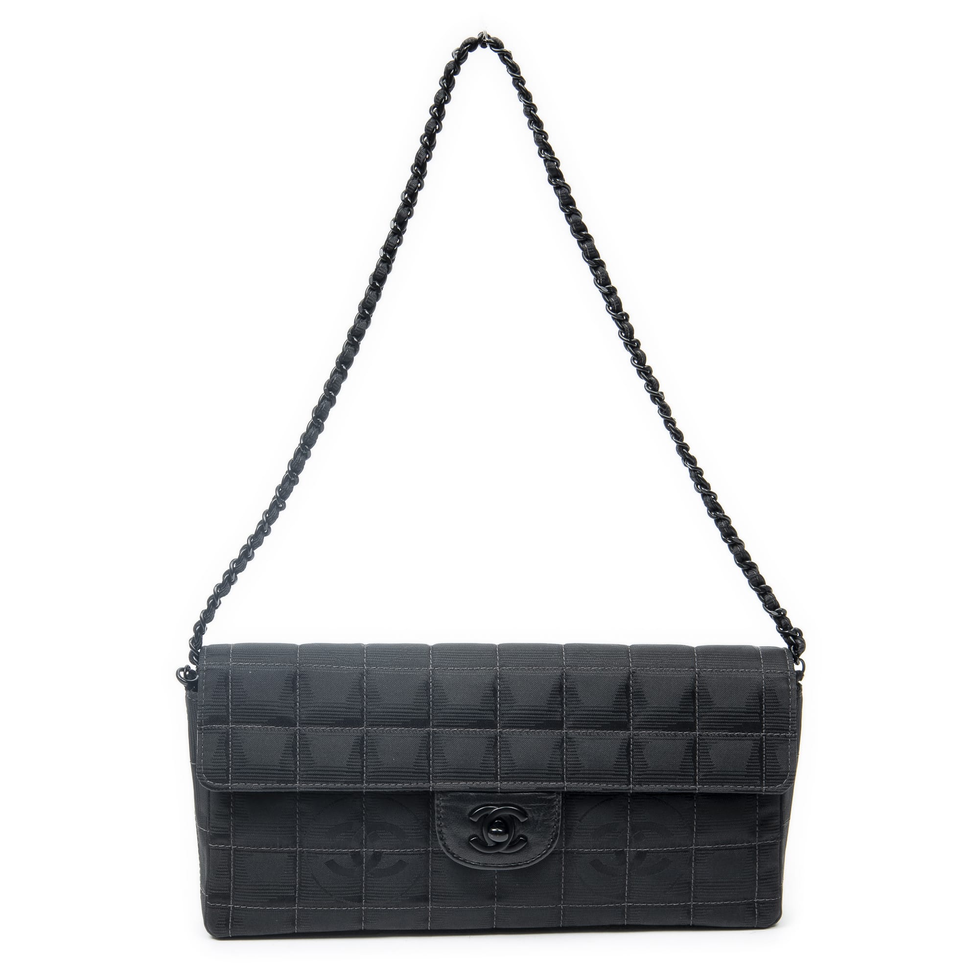 Chanel Chanel Black Canvas East West Chocobar Chain Flap ABC5429