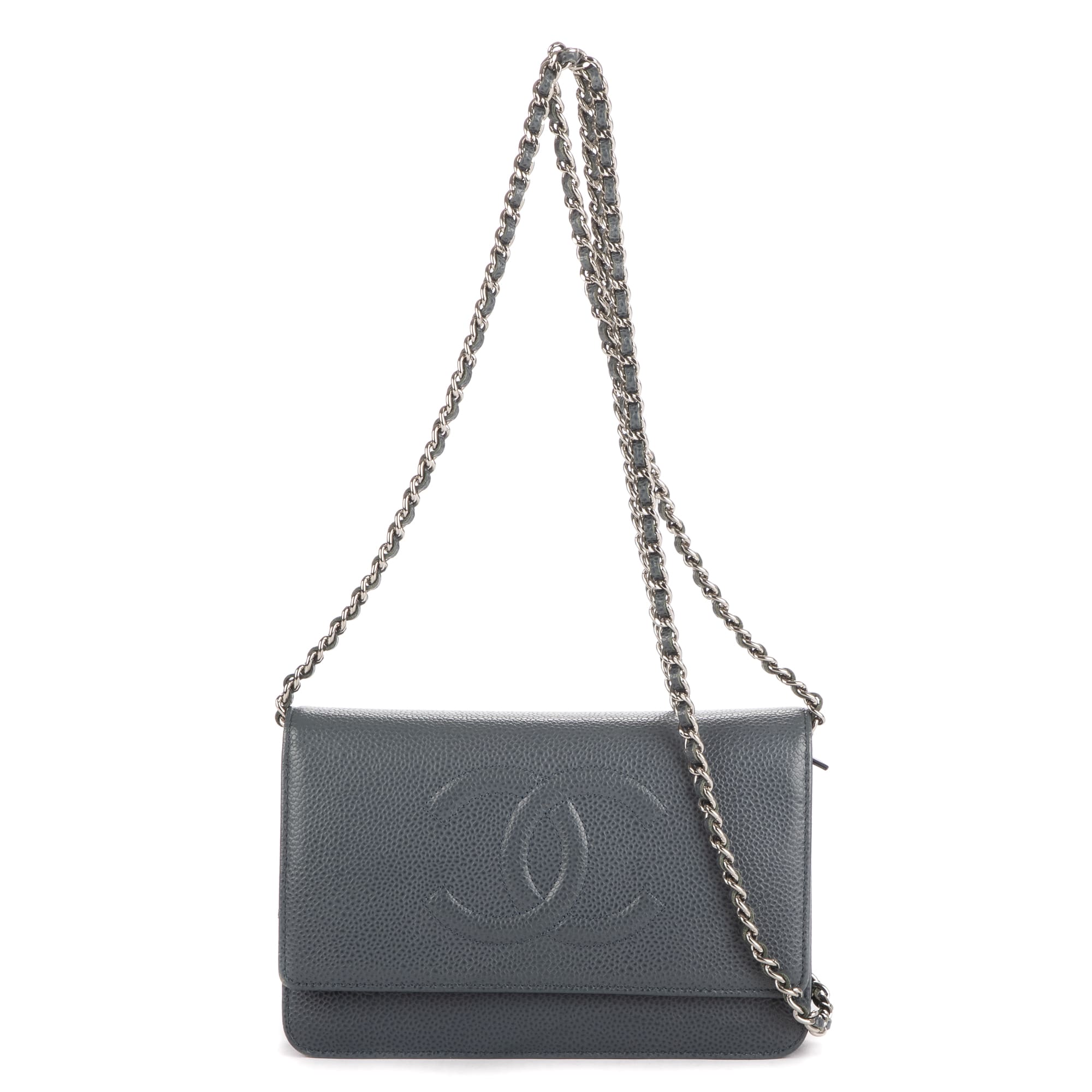 Chanel Chanel Blue Calf Leather Classic Timeless Wallet on Chain OAG7748