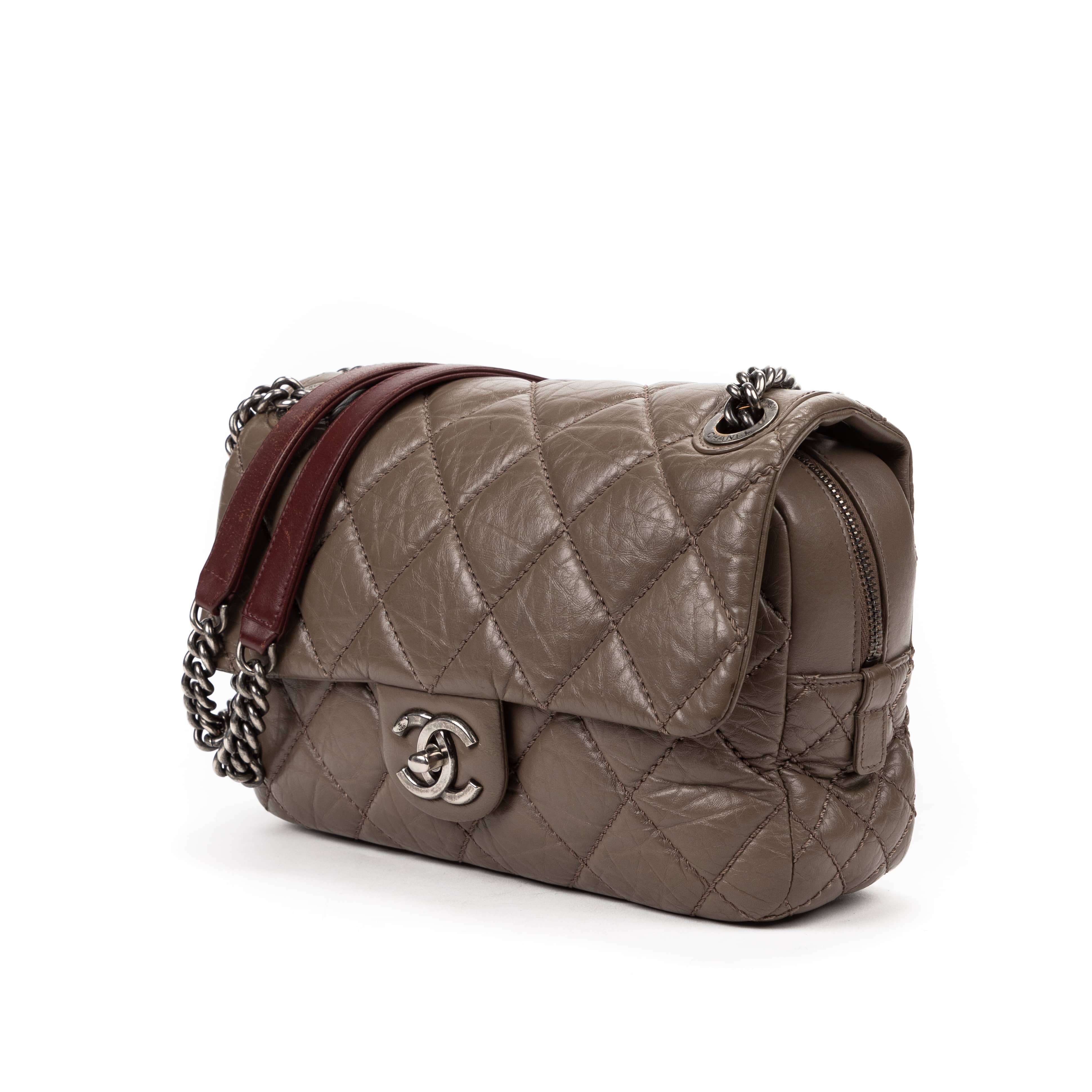 Chanel Chanel Grey Calf Leather Medium Timeless EAG6176