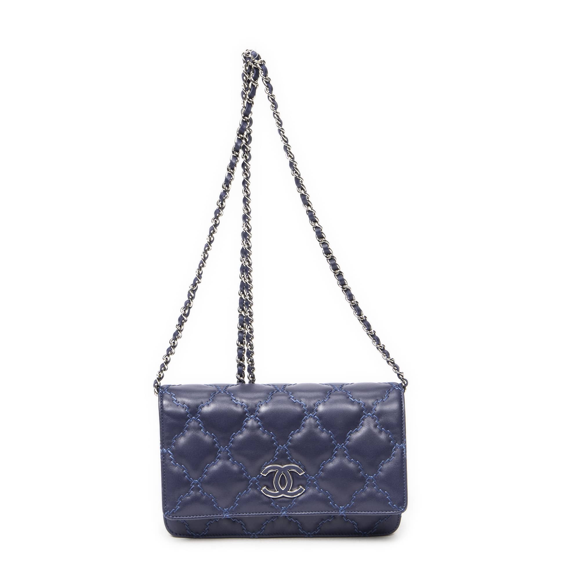 Chanel Chanel Navy Calf Leather Hampton Wallet on Chain ABB5799