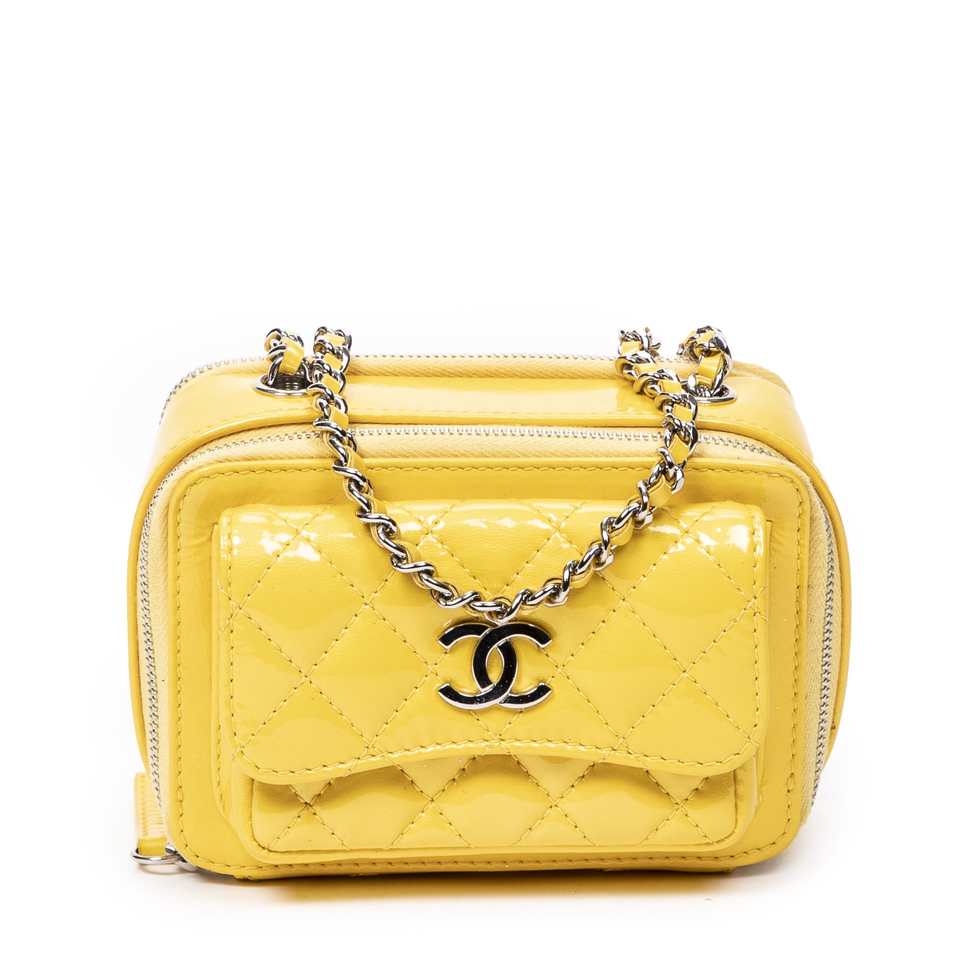 Chanel Chanel Yellow Calf Leather Mini Pocket Box Camera Case AAY6852