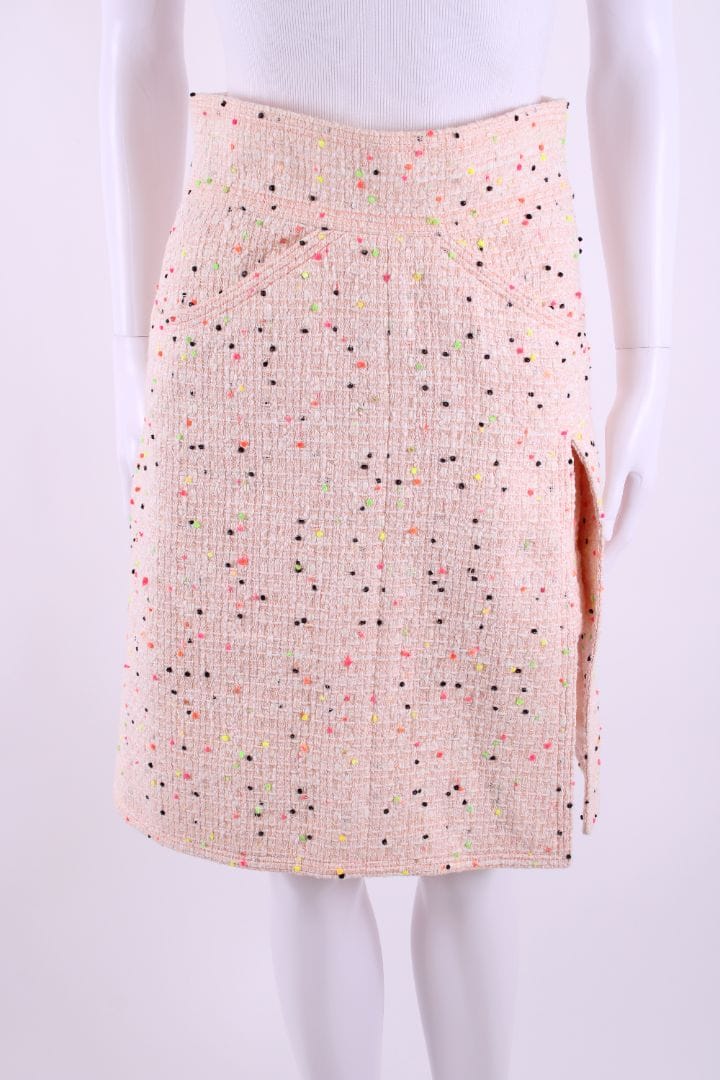 Chanel Chanel Dot Tweed Skirt Pink/ Multi Coloured 10
