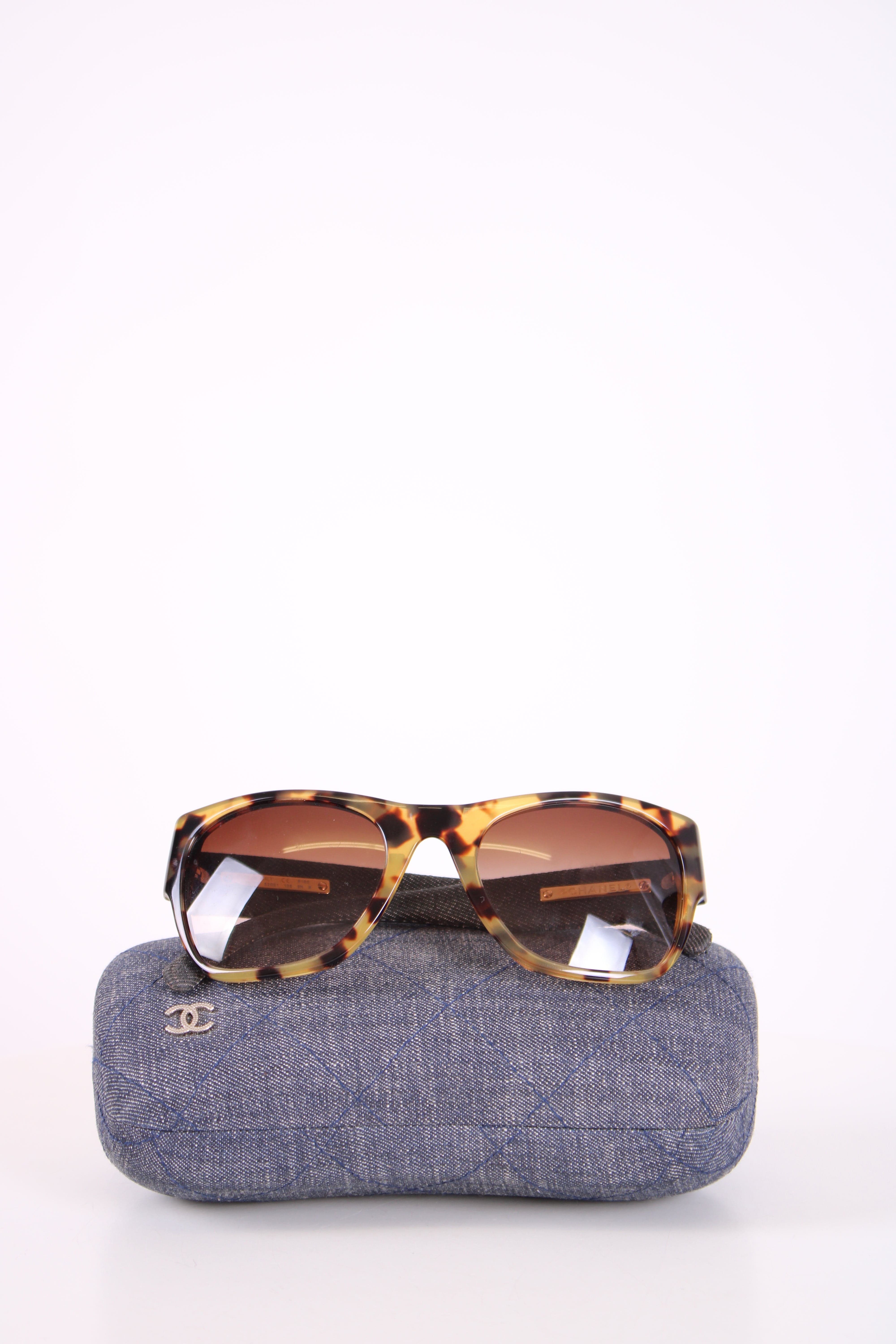 Chanel Chanel Denim Arm Sunglasses Tortoiseshell