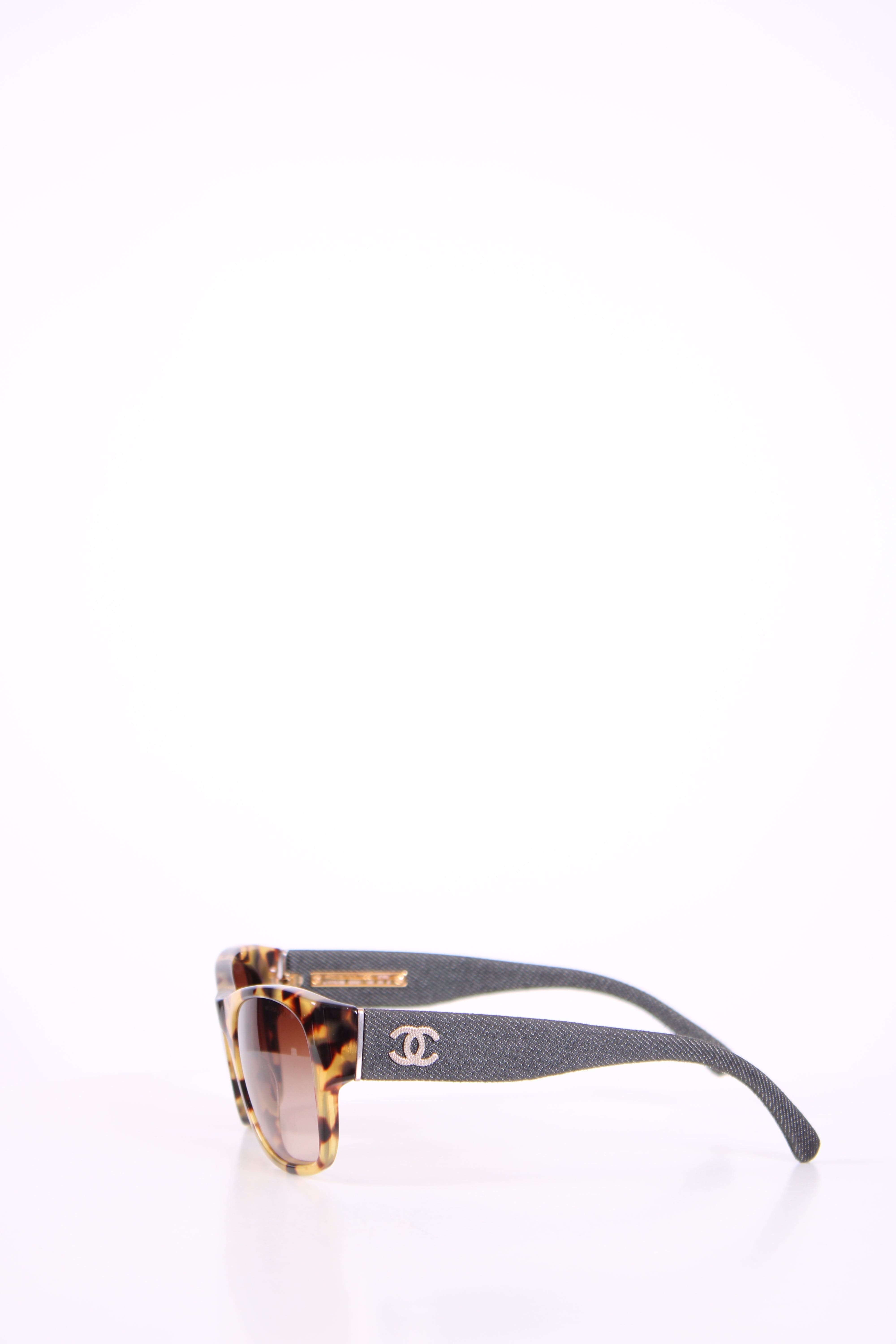 Chanel Chanel Denim Arm Sunglasses Tortoiseshell