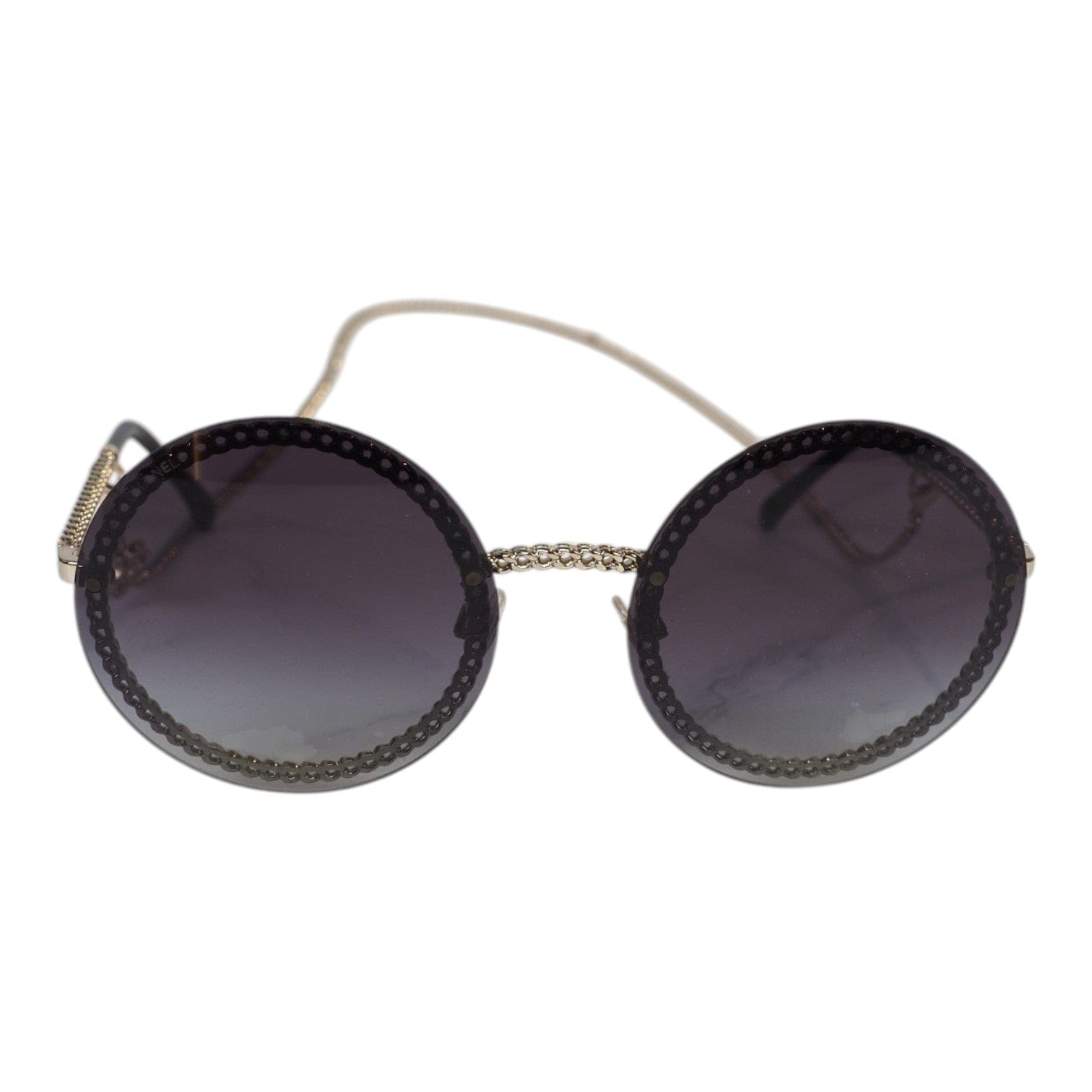 Chanel Chanel Round Sunglasses with Gold Chain