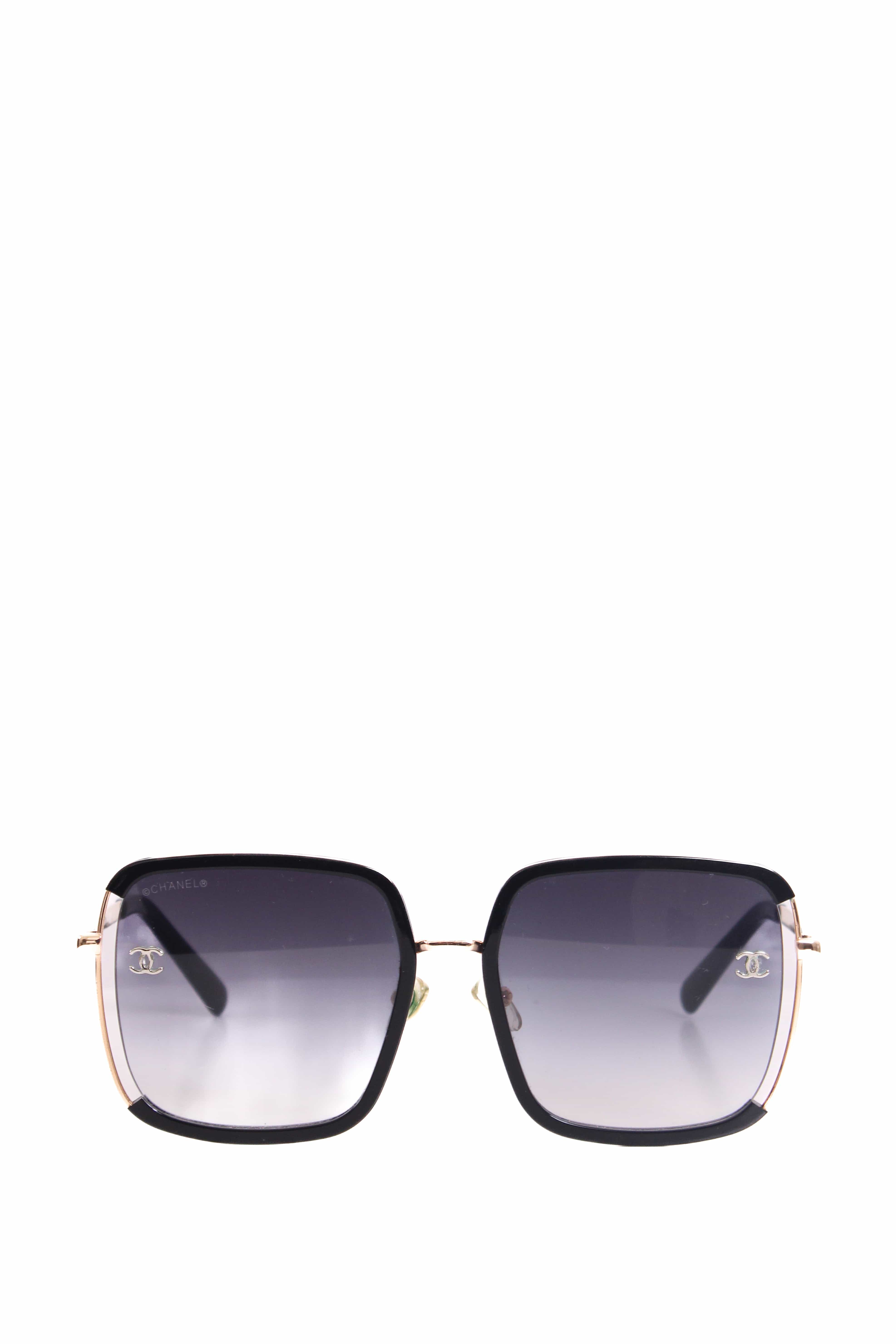 Chanel Chanel Square Frame Sunglasses Black/ Gold