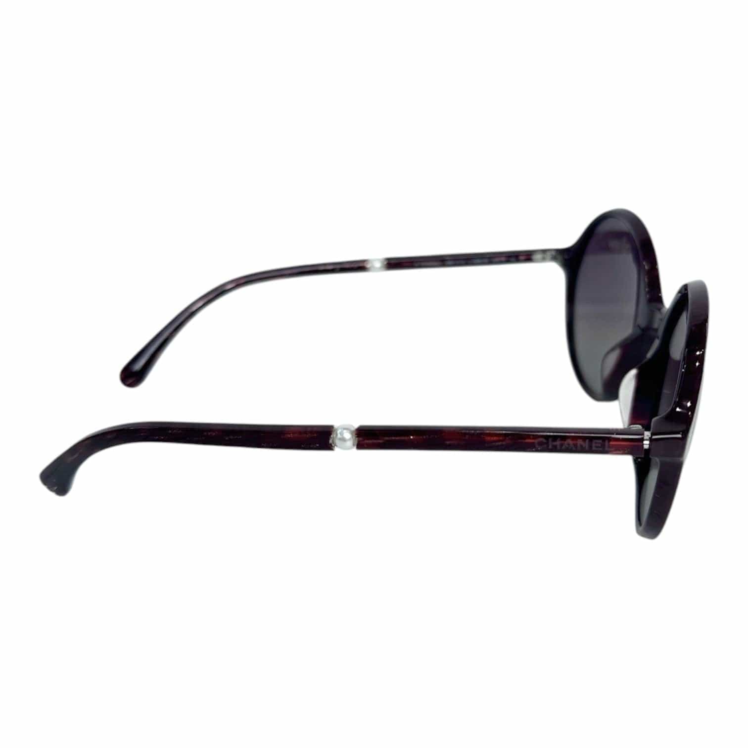Chanel Chanel Sunglasses Round Purple with Pearl On Side