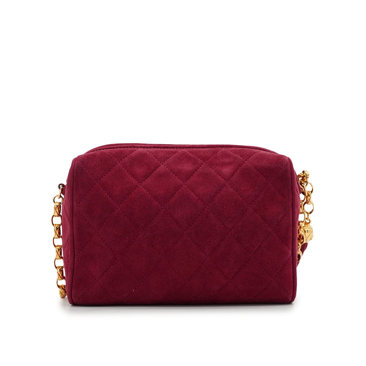 CHANEL VINTAGE CHANEL COCOMARK FRINGE BIJOU CHAIN SHUOLDER BAG RED SUEDE GOLD HARDWARE 90327118