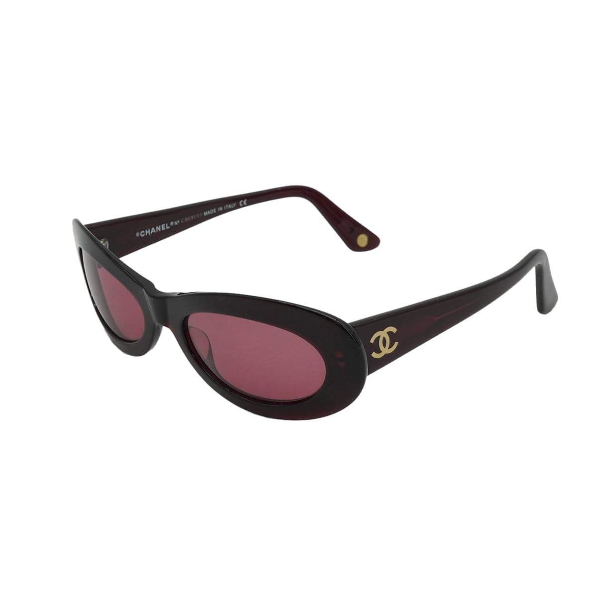 CHANEL VINTAGE CHANEL COCOMARK SUNGLASSES BORDEAUX EYEWEAR 90326776