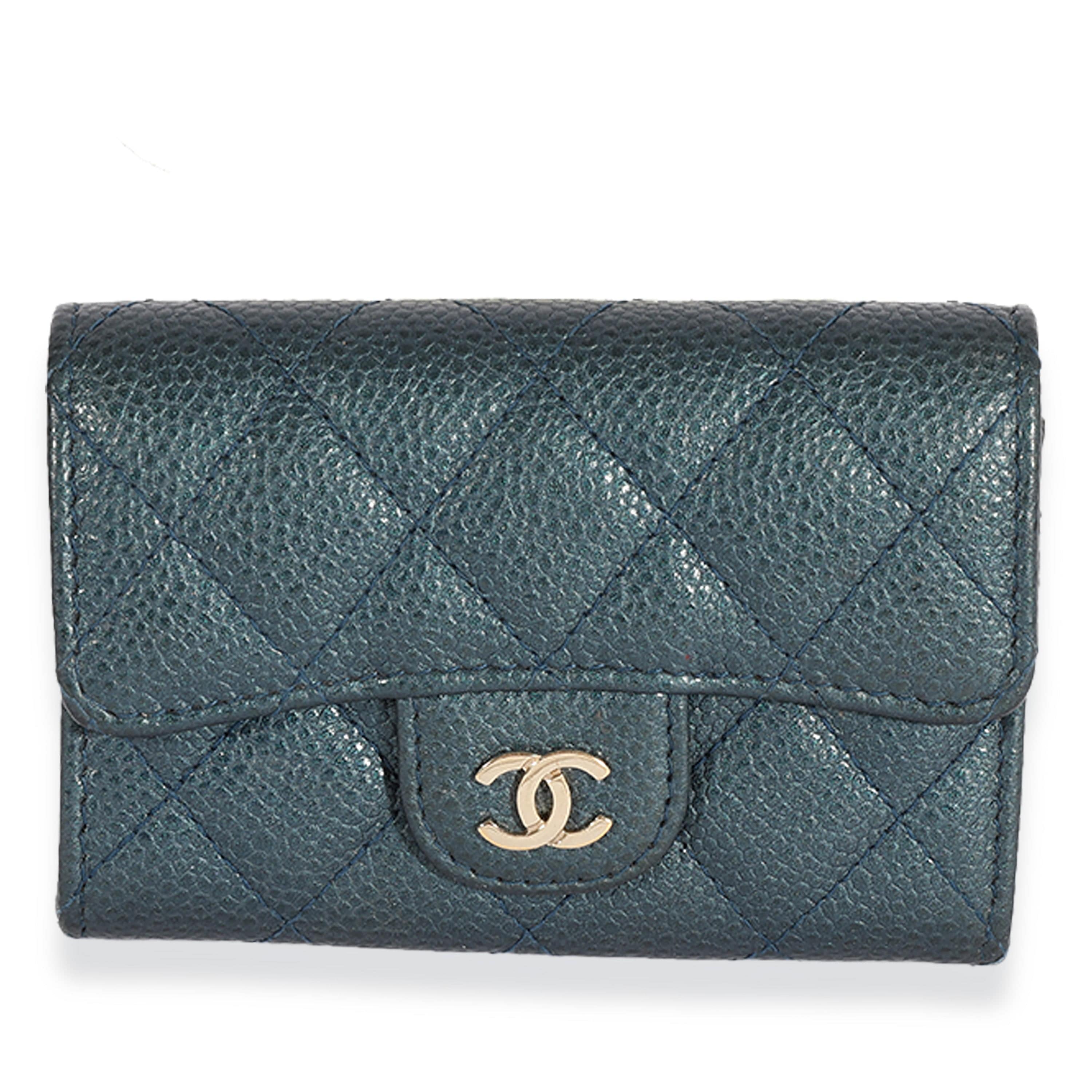 Chanel caviar quilted card holder in blue – LuxuryPromise