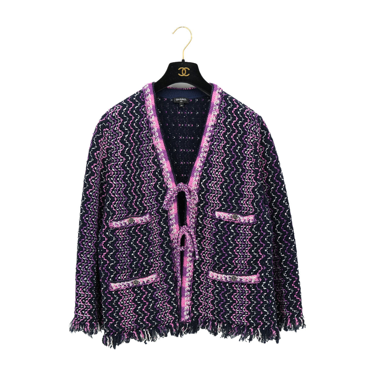 CHANEL COCO BUTTON CARDIGAN MULTICOLOR COTTON 46 P70 RTW 90311815