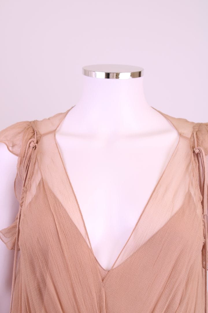 Chloe Chloe Drop Waist Bead Dress Nude 8