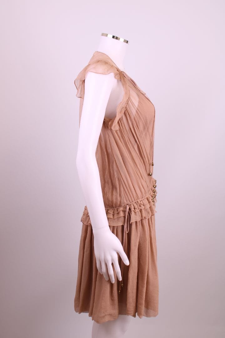 Chloe Chloe Drop Waist Bead Dress Nude 8