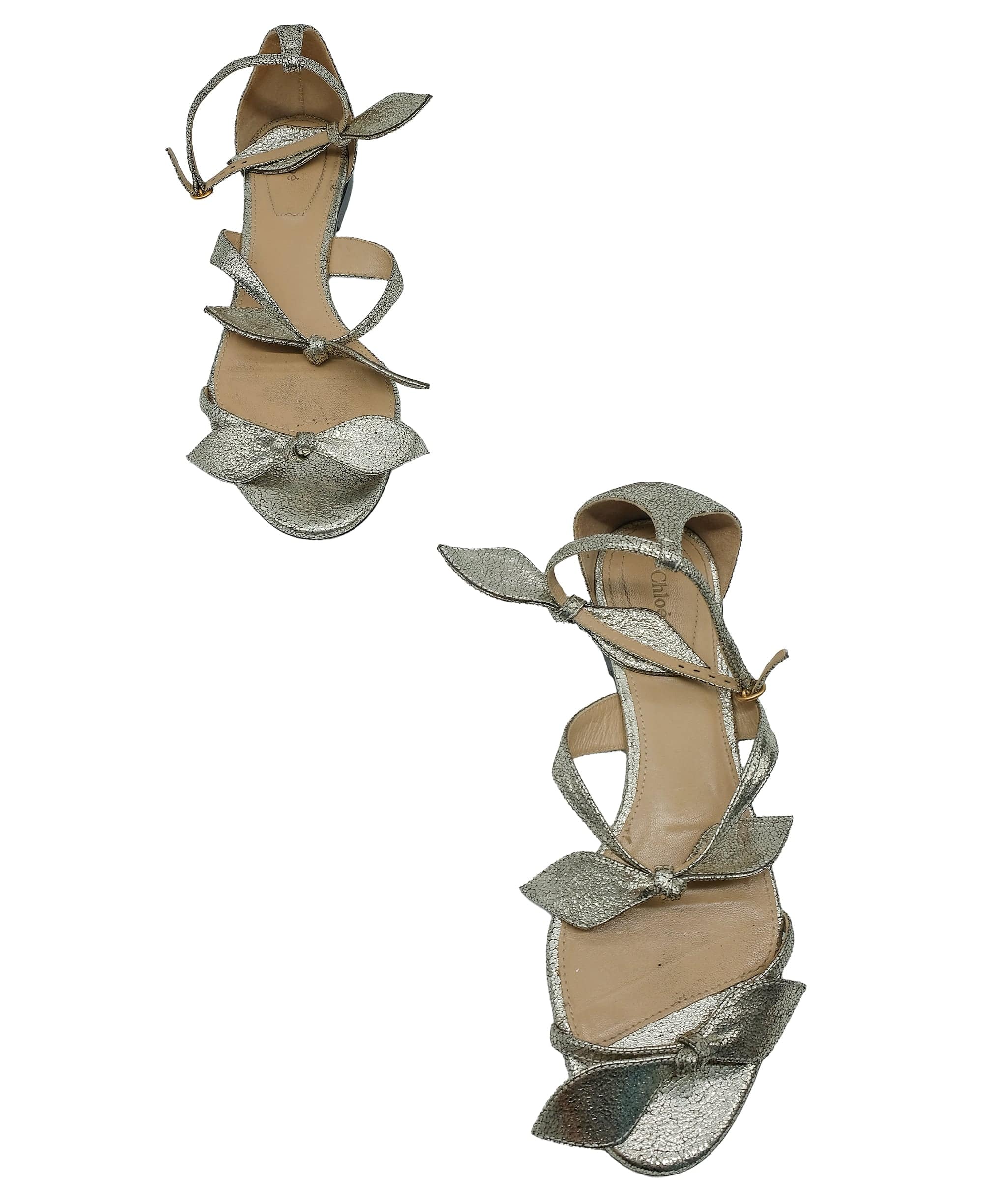 Chloé Chloe Flat Sandals Metallic Gold 36 RJC3291