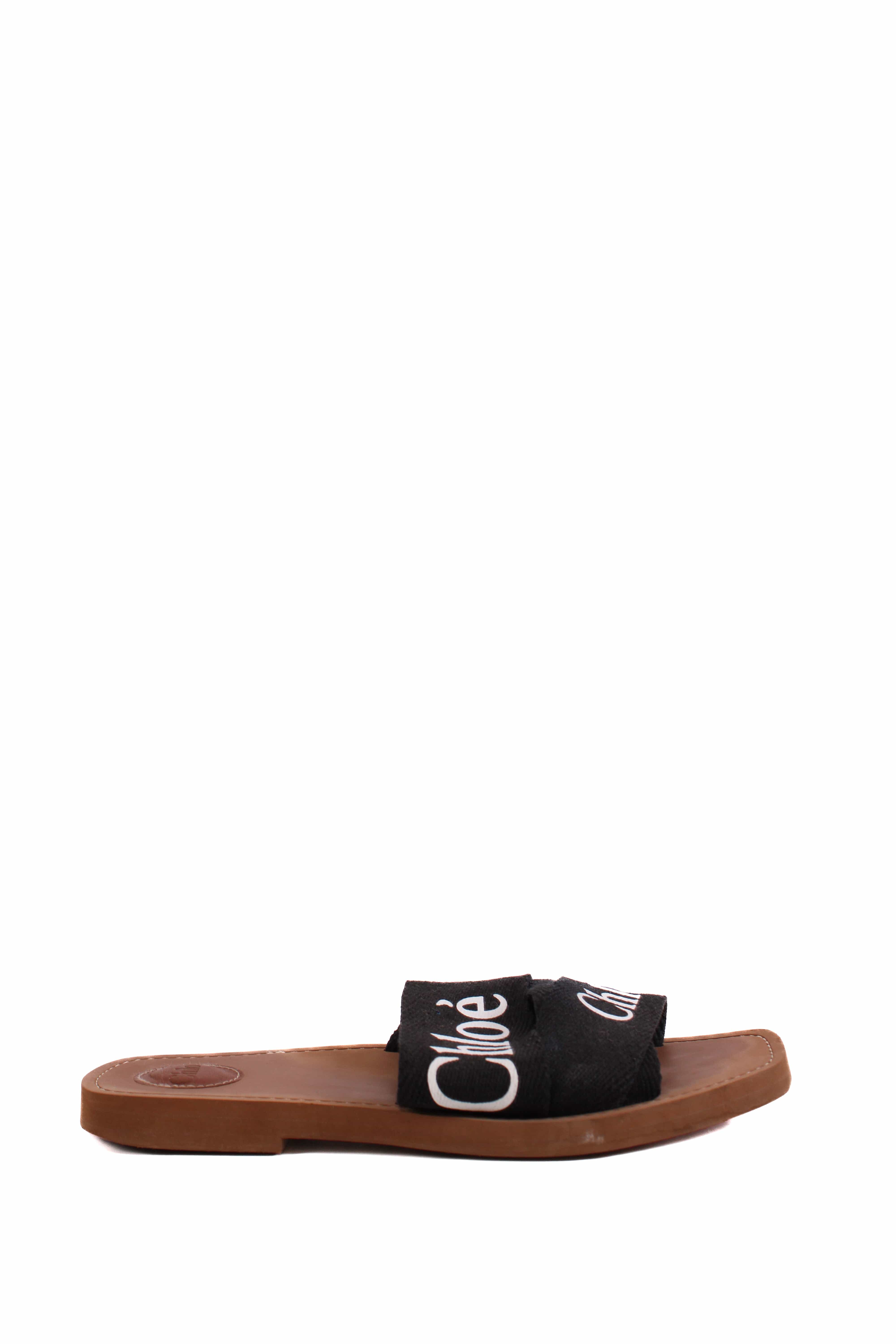 Chloe Chloe Woody Logo Mule Sandals Black 39