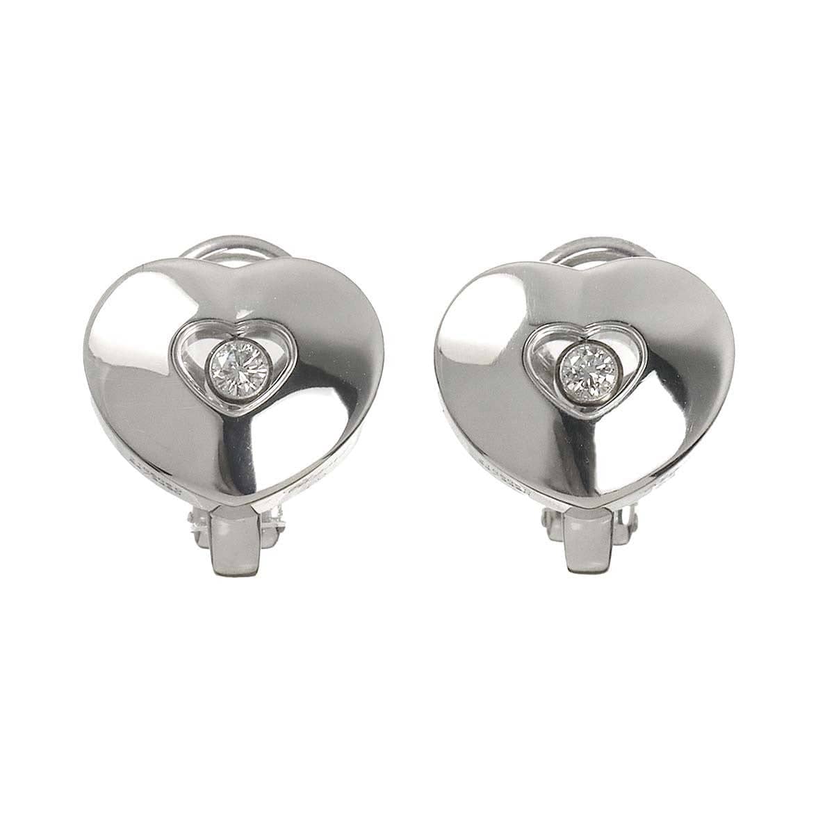 Chopard Happy Diamond Heart Earrings Clip on K18 WG 750 903283431