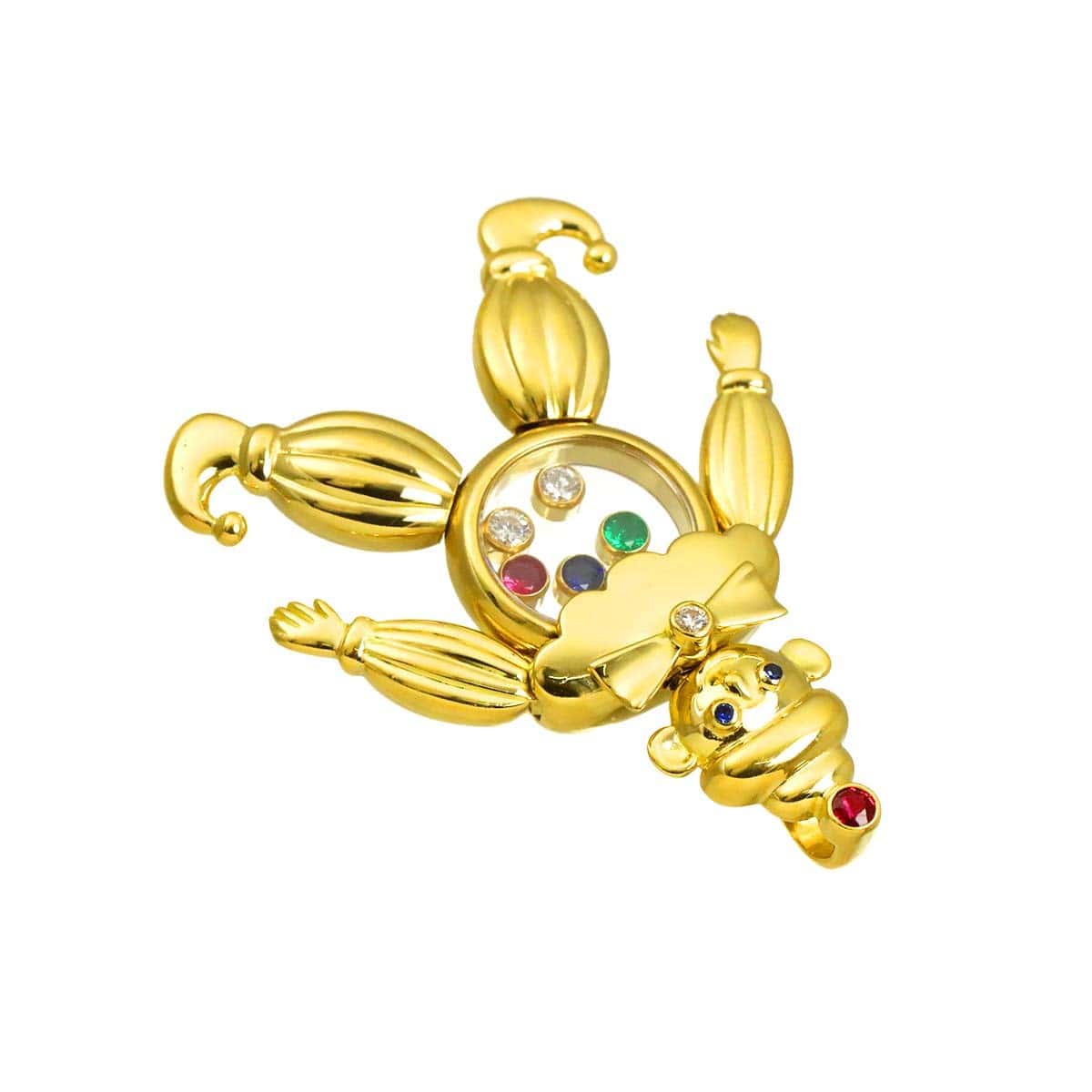 Chopard Chopard Happy Diamond multi stone clown Pendant Top 18K Yellow Gold 750 90320926