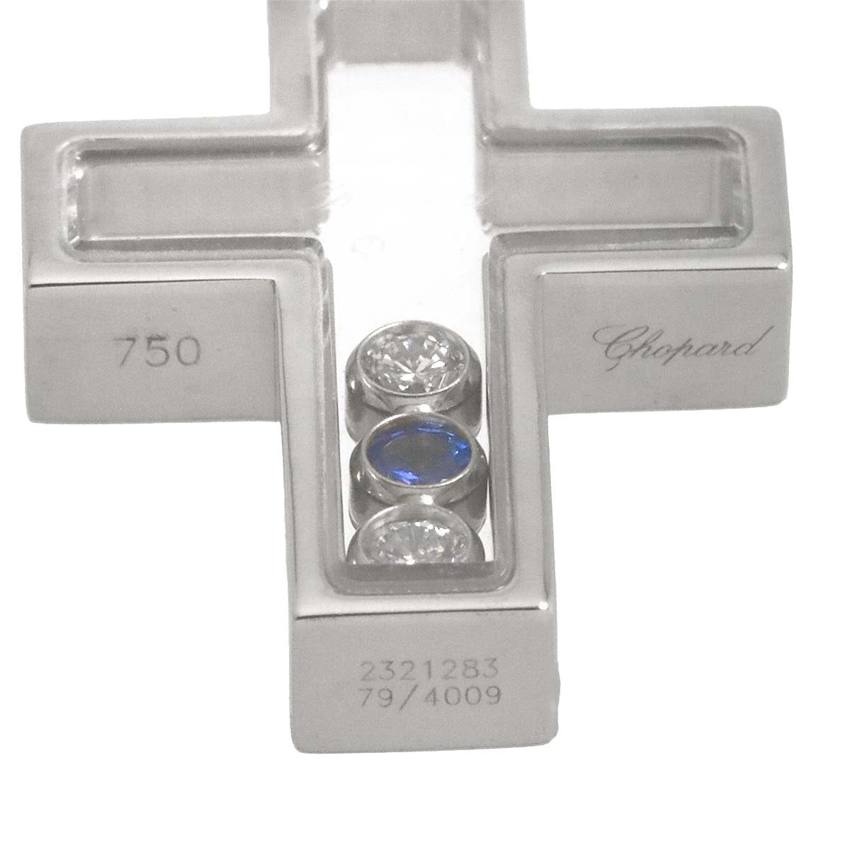 Chopard Chopard Happy Diamond Sapphire Cross Necklace 18K WG 750 90324467