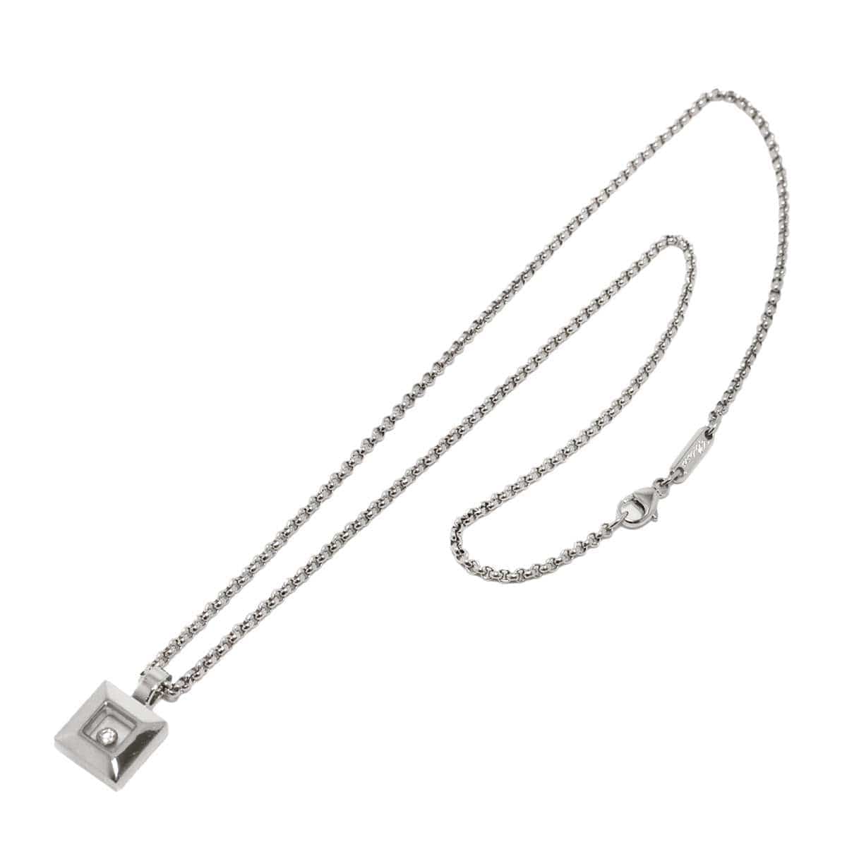 Chopard Chopard Happy Diamond Square Necklace 18K White Gold 750 90317483
