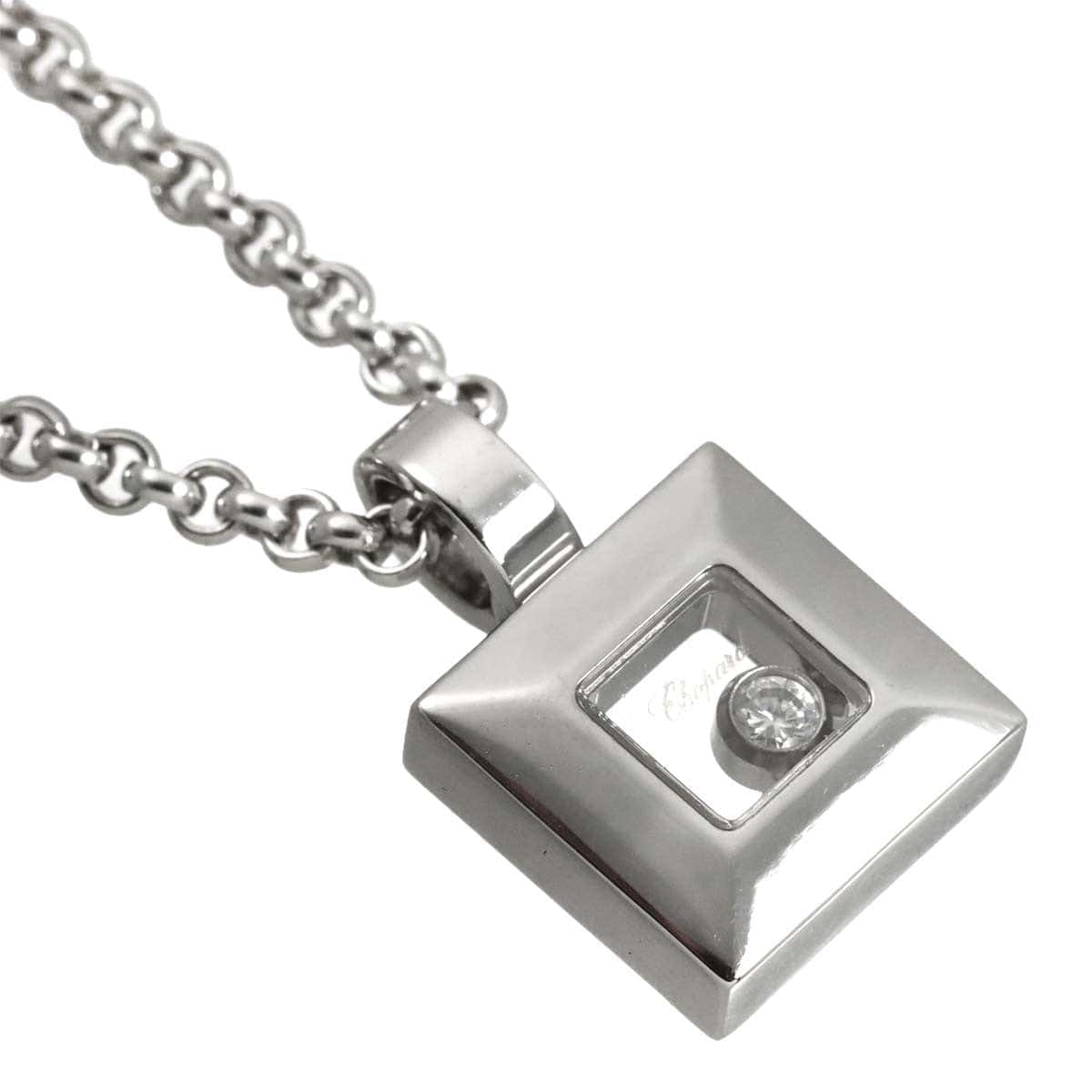 Chopard Chopard Happy Diamond Square Necklace 18K White Gold 750 90317483