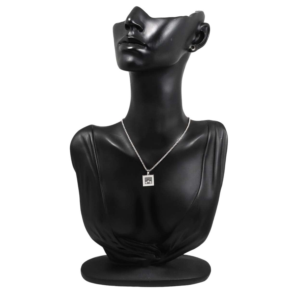 Chopard Chopard Happy Diamond Square Necklace 18K White Gold 750 90319226