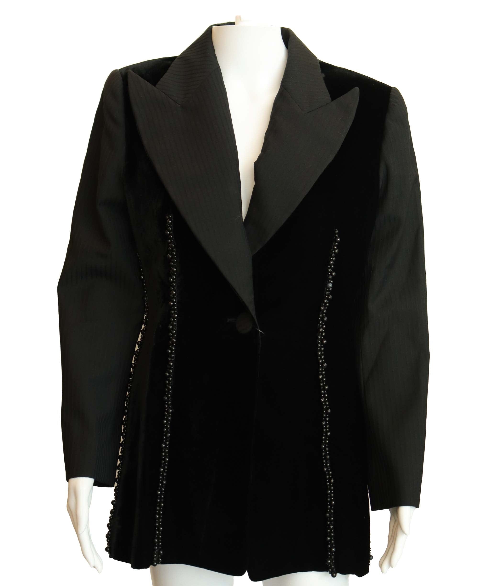 Christian Dior Christian Dior Black Velvet Jacket with pearls AGC2919