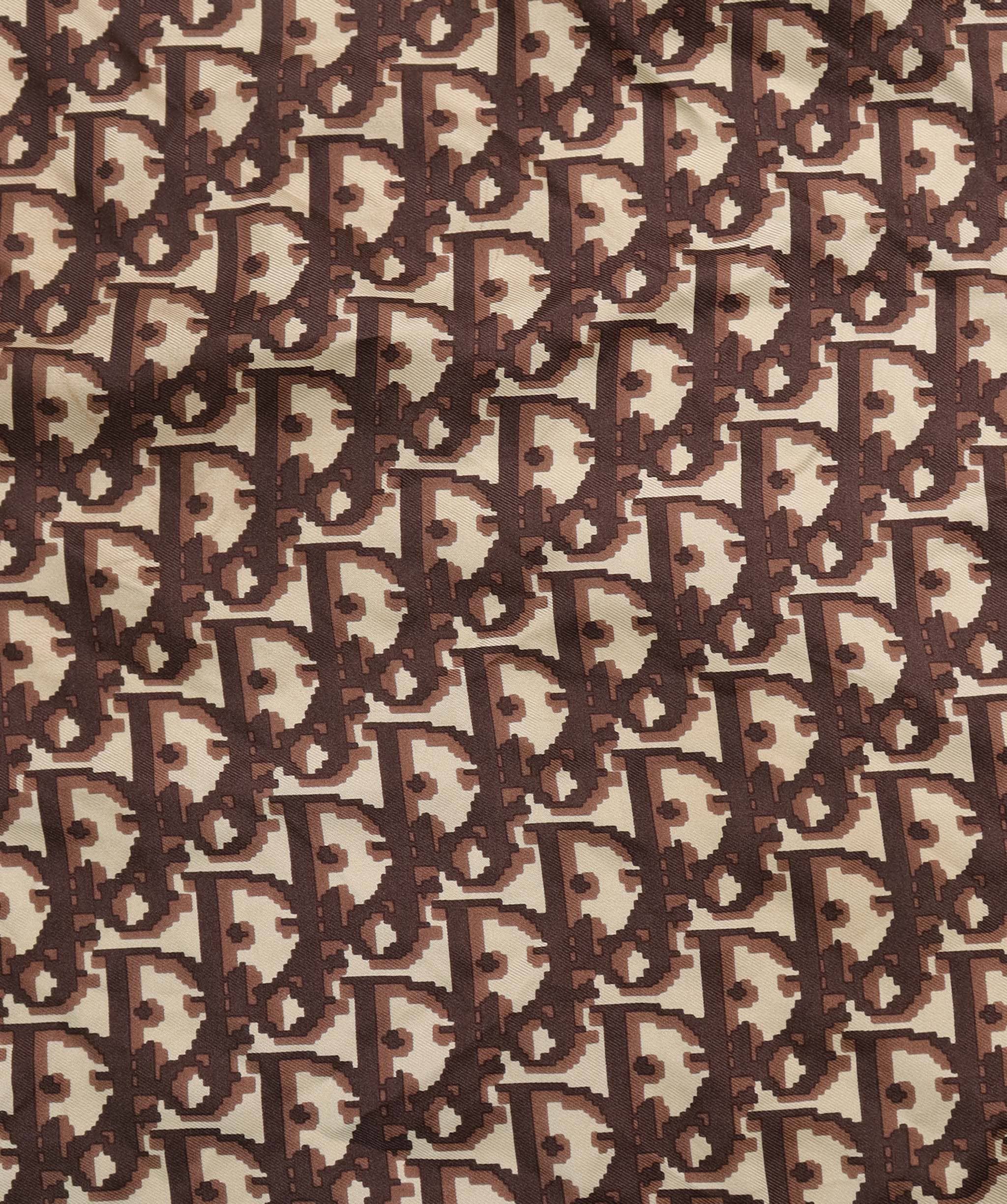 Christian Dior Christian Dior Brown Oblique SIlk Scarf AGC3848