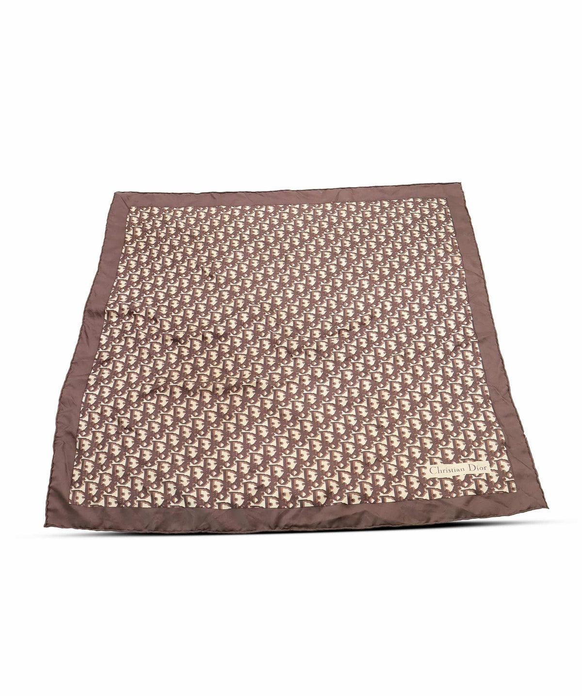 Christian Dior Christian Dior Brown Oblique SIlk Scarf AGC3848