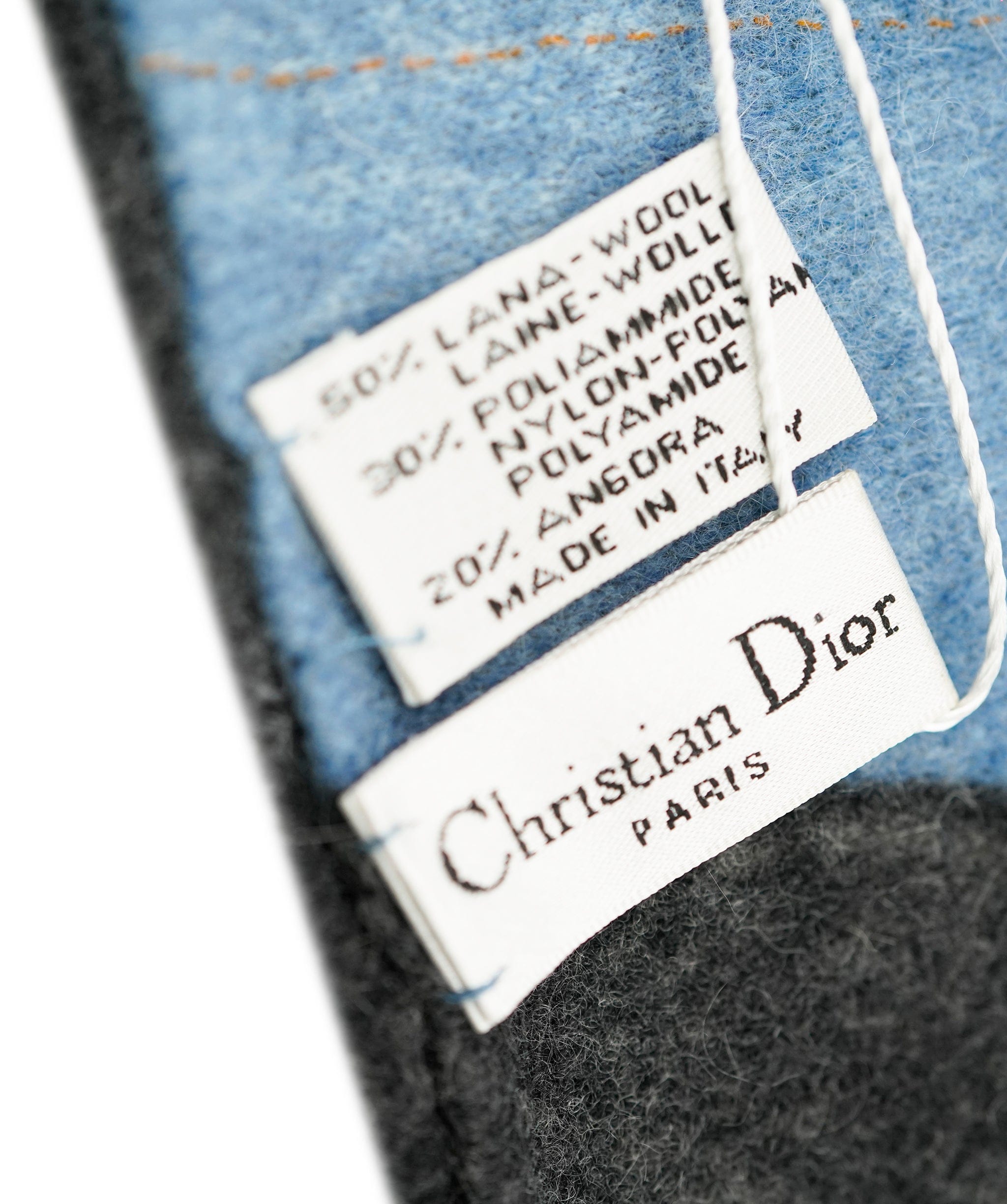 Christian Dior Dior Denim Print Scarf Blue Black DBXS2412