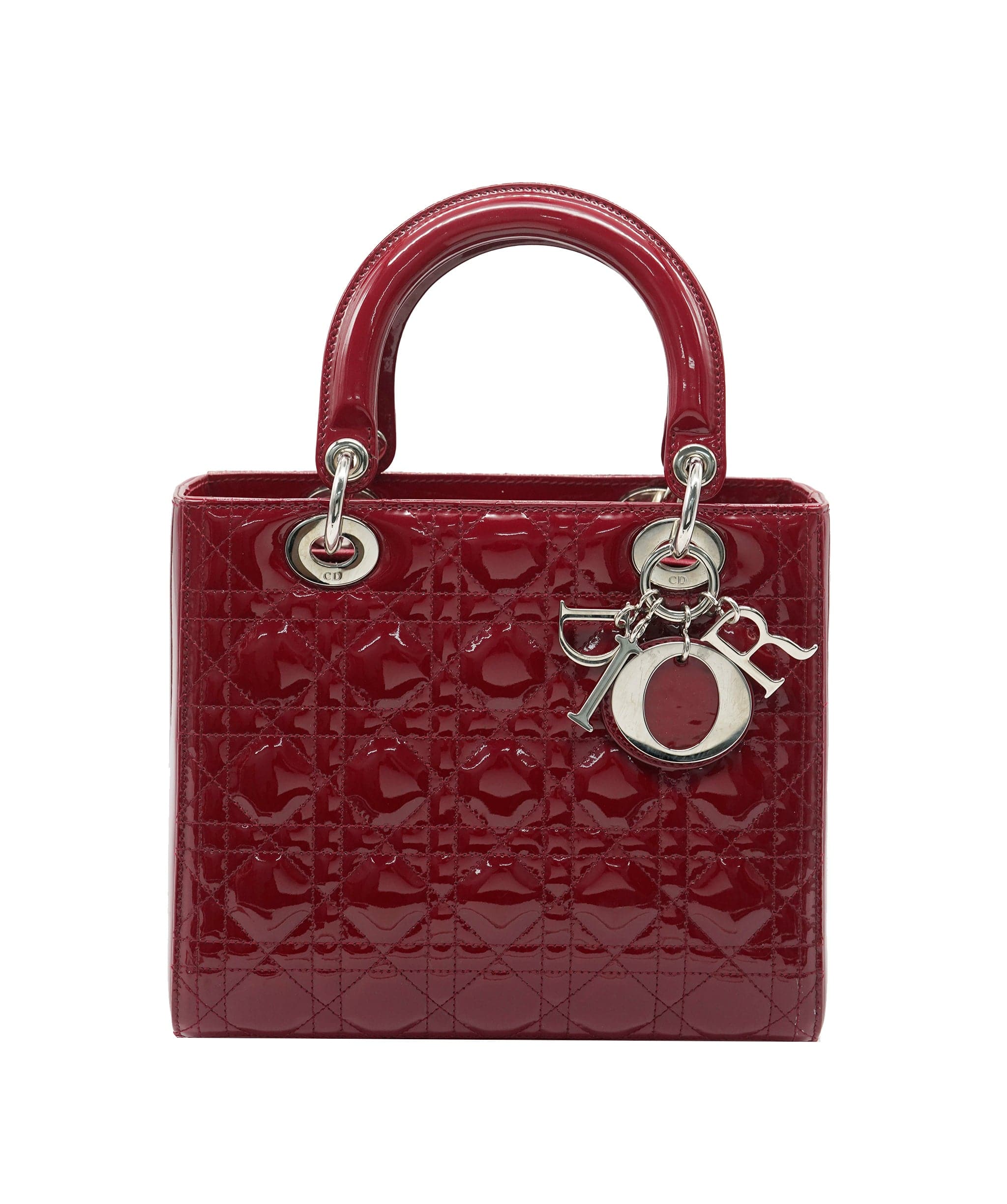 Christian Dior Christian Dior Patent Burgundy Lady Dior Bag ALC2642