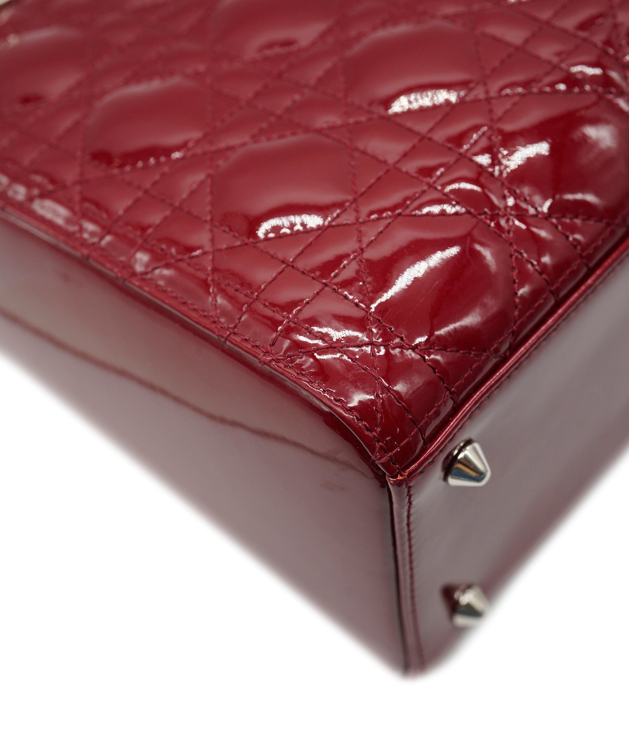 Christian Dior Christian Dior Patent Burgundy Lady Dior Bag ALC2642