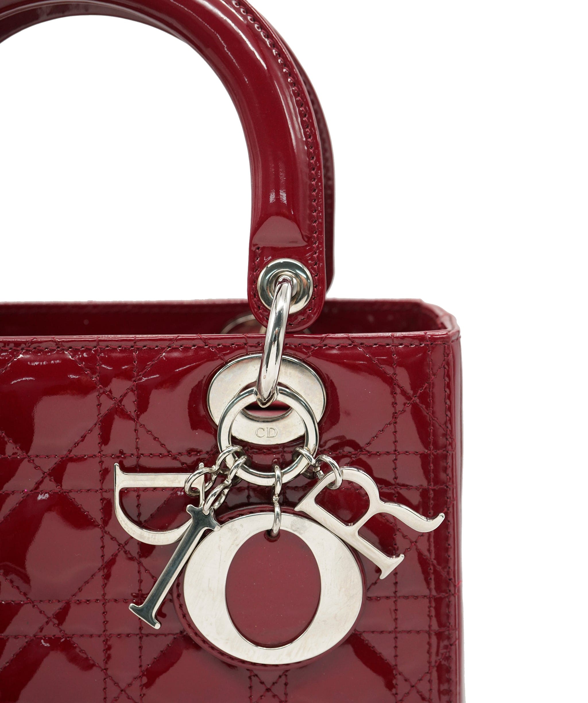 Christian Dior Christian Dior Patent Burgundy Lady Dior Bag ALC2642