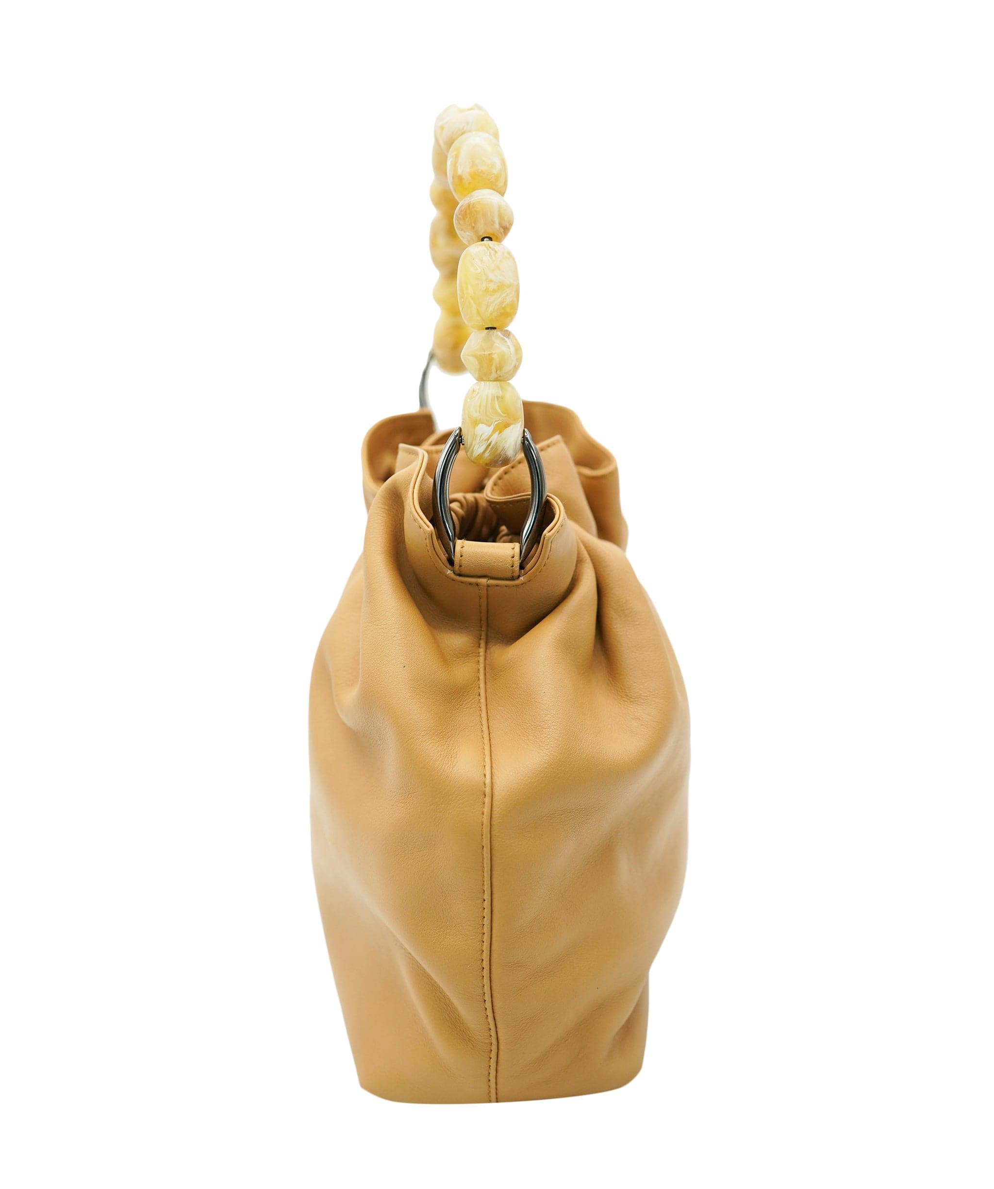 Christian Dior Christian Dior Vintage Tan Leather Maris Pearl Mini Tote REC1726