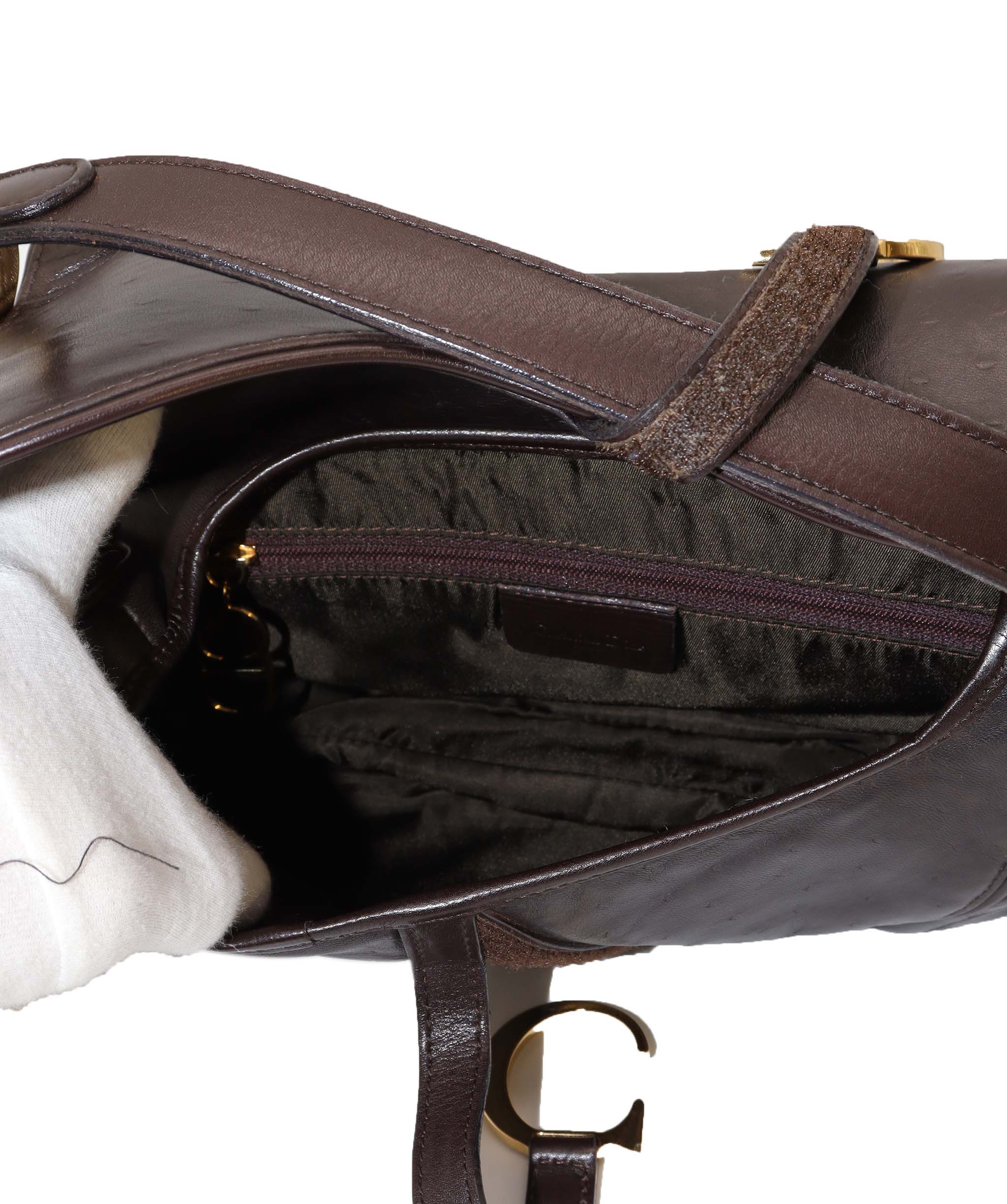 Christian Dior Dior Double Saddle Bag Dark Brown DXBK0090