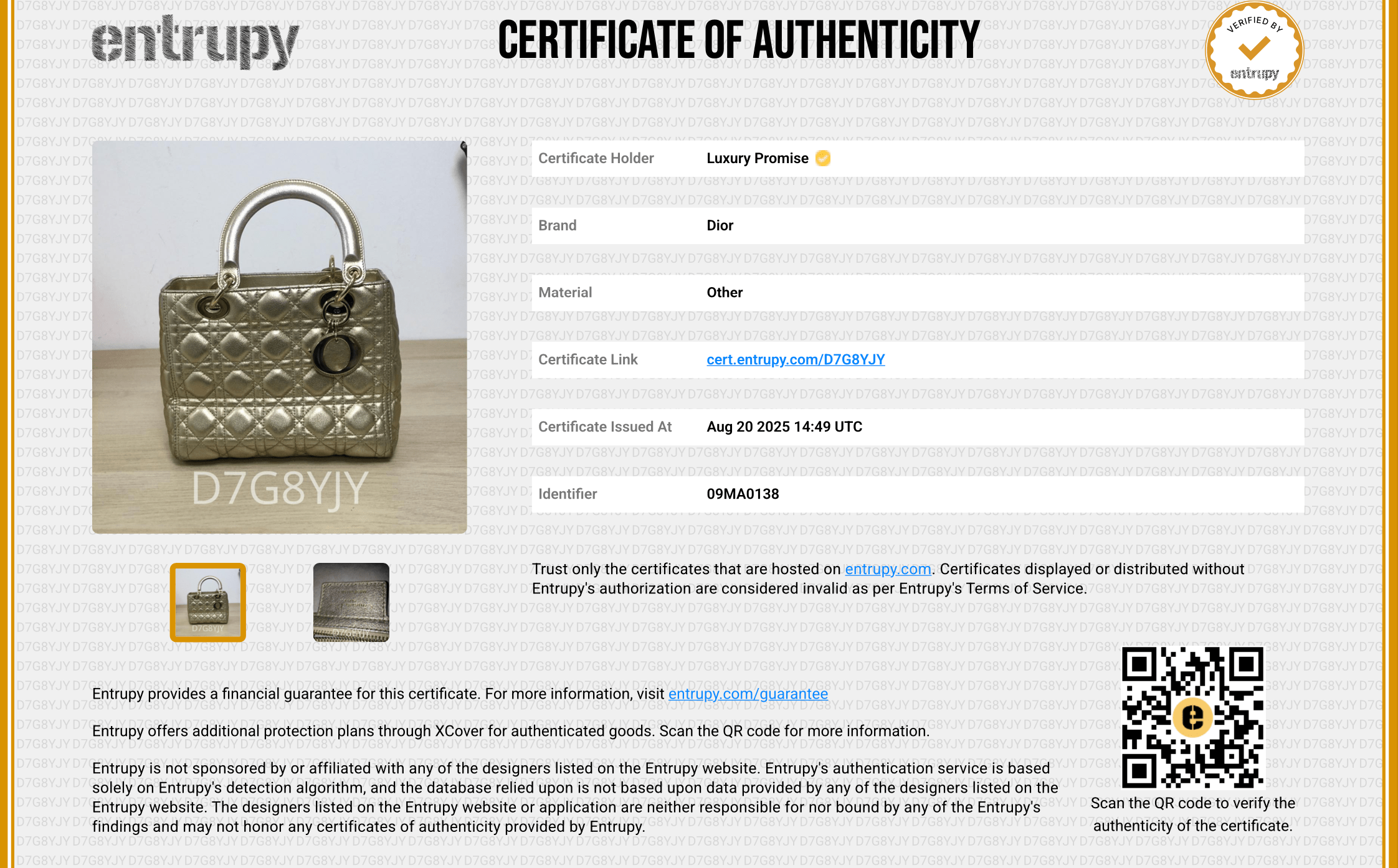 Christian Dior Dior metallic gold medium lady dior with GHW - AJC0859