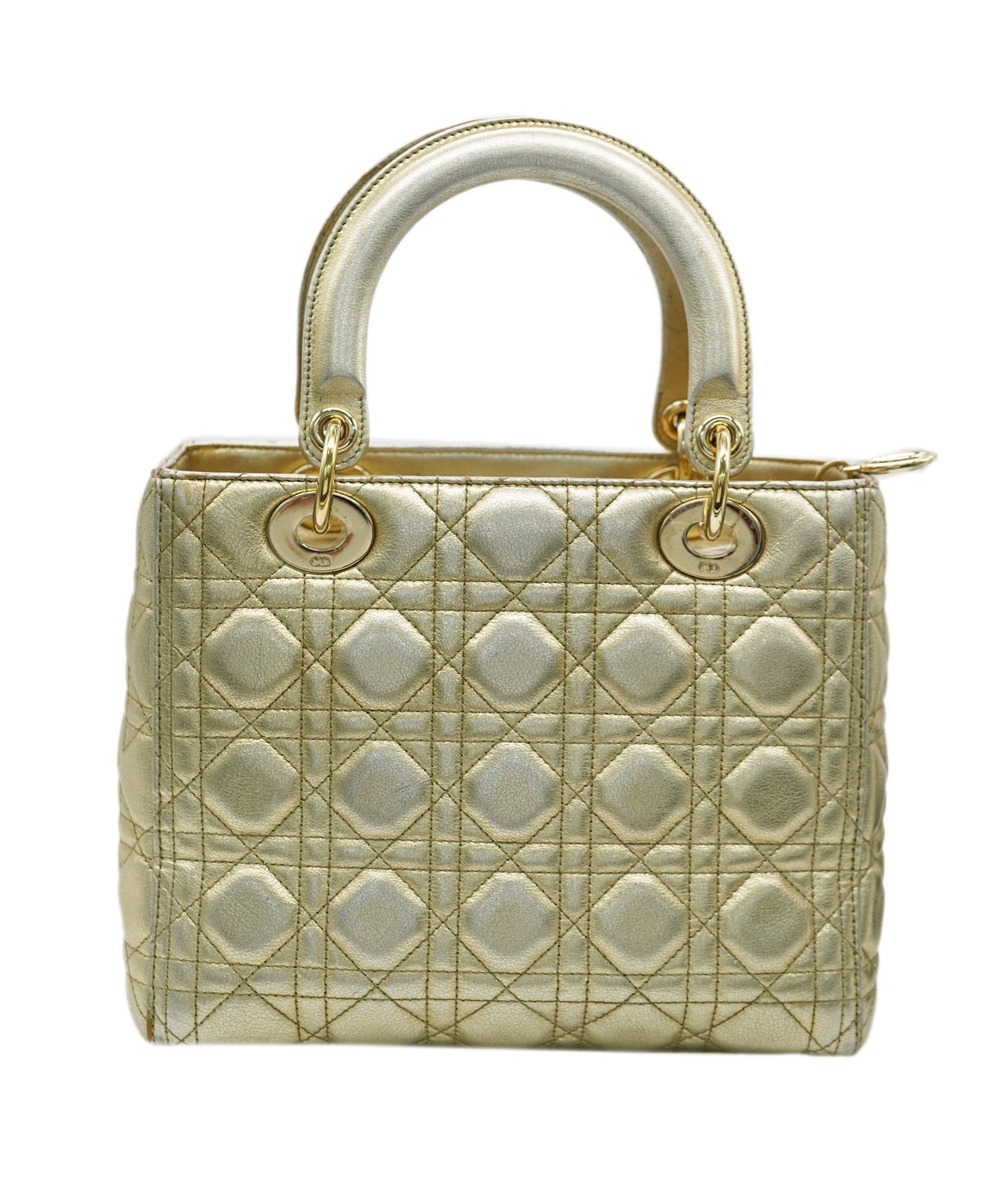 Christian Dior Dior metallic gold medium lady dior with GHW - AJC0859