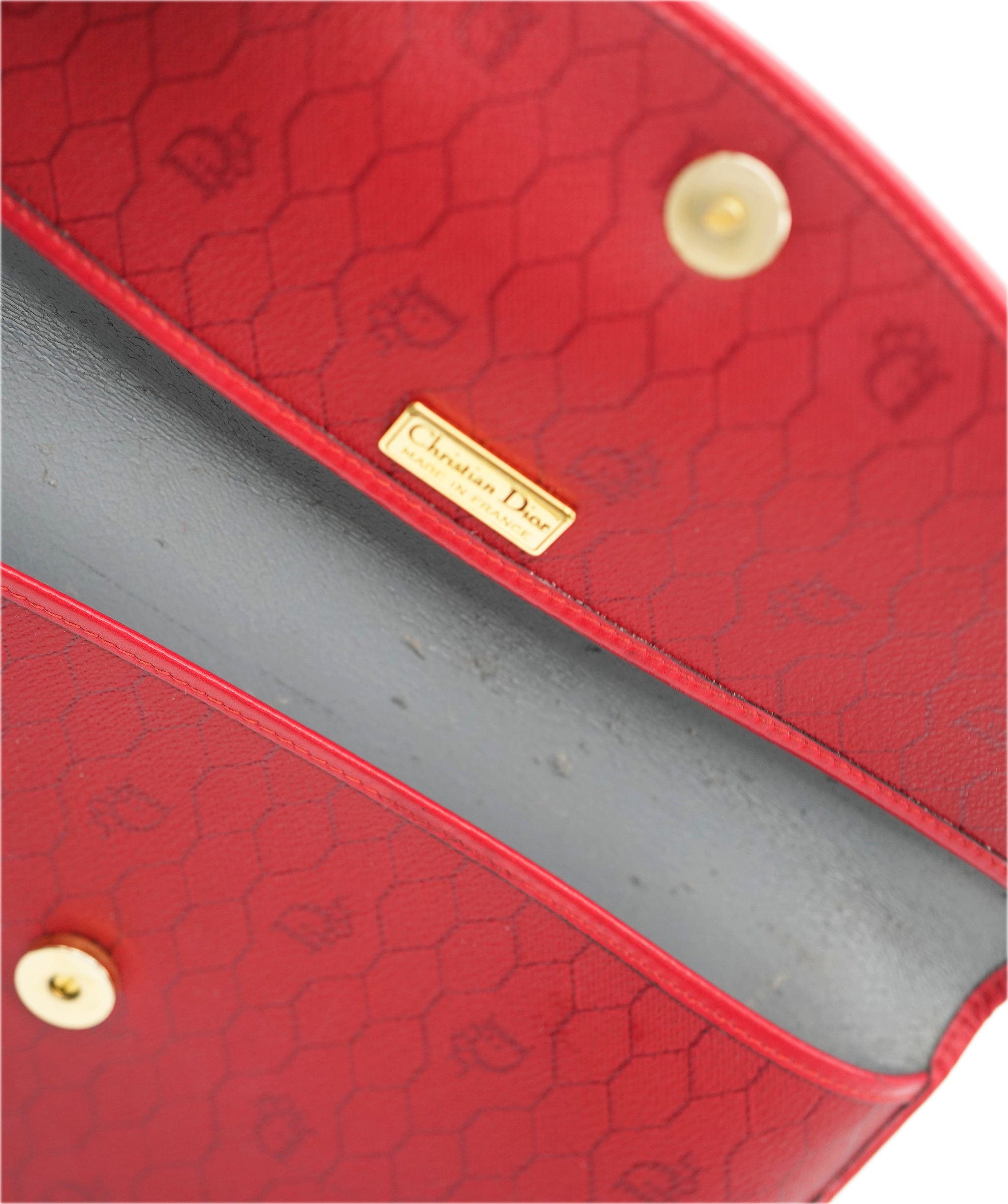 Christian Dior Vintage dior honeycomb red clutch - AJC0784