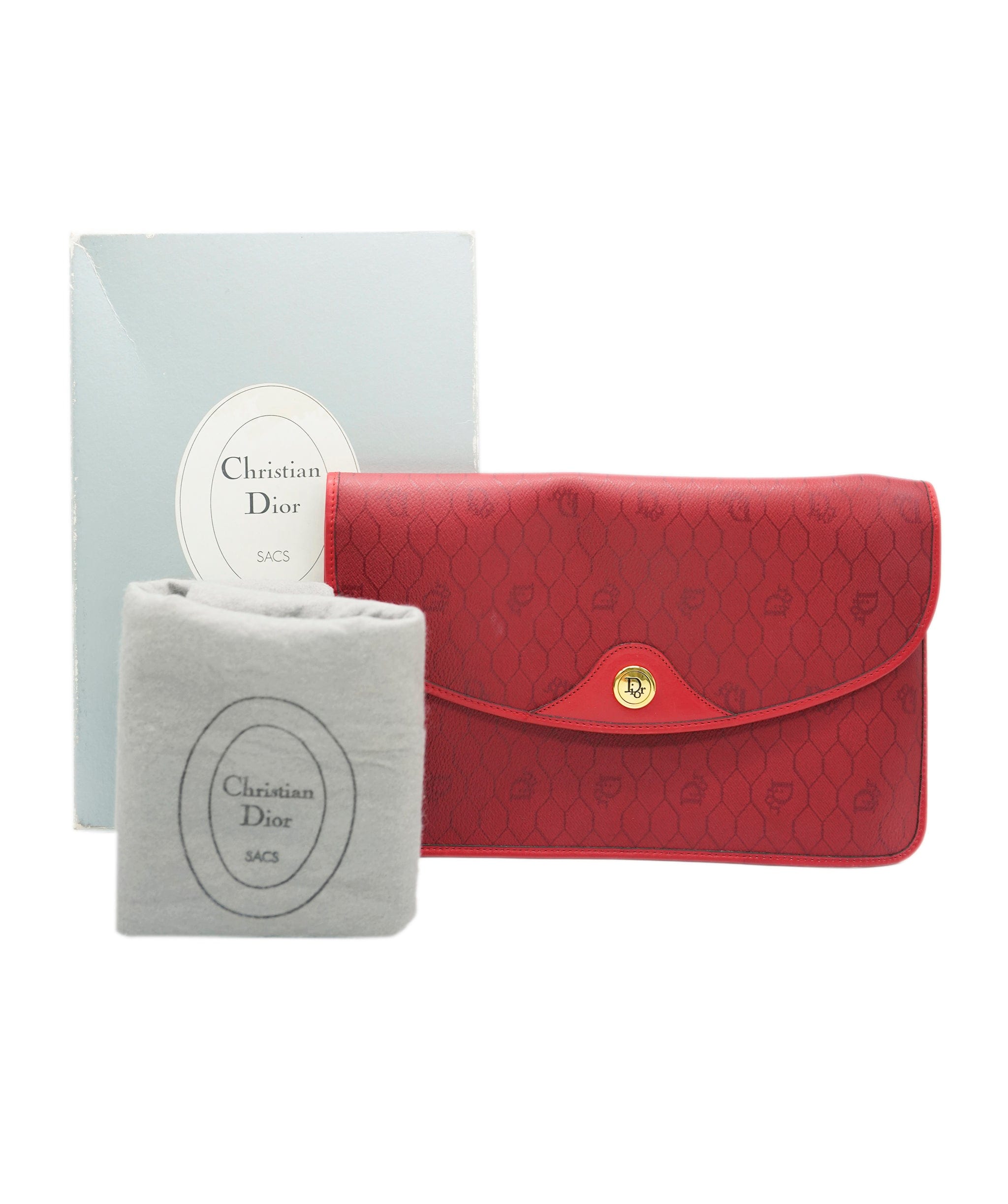 Christian Dior Vintage dior honeycomb red clutch - AJC0784