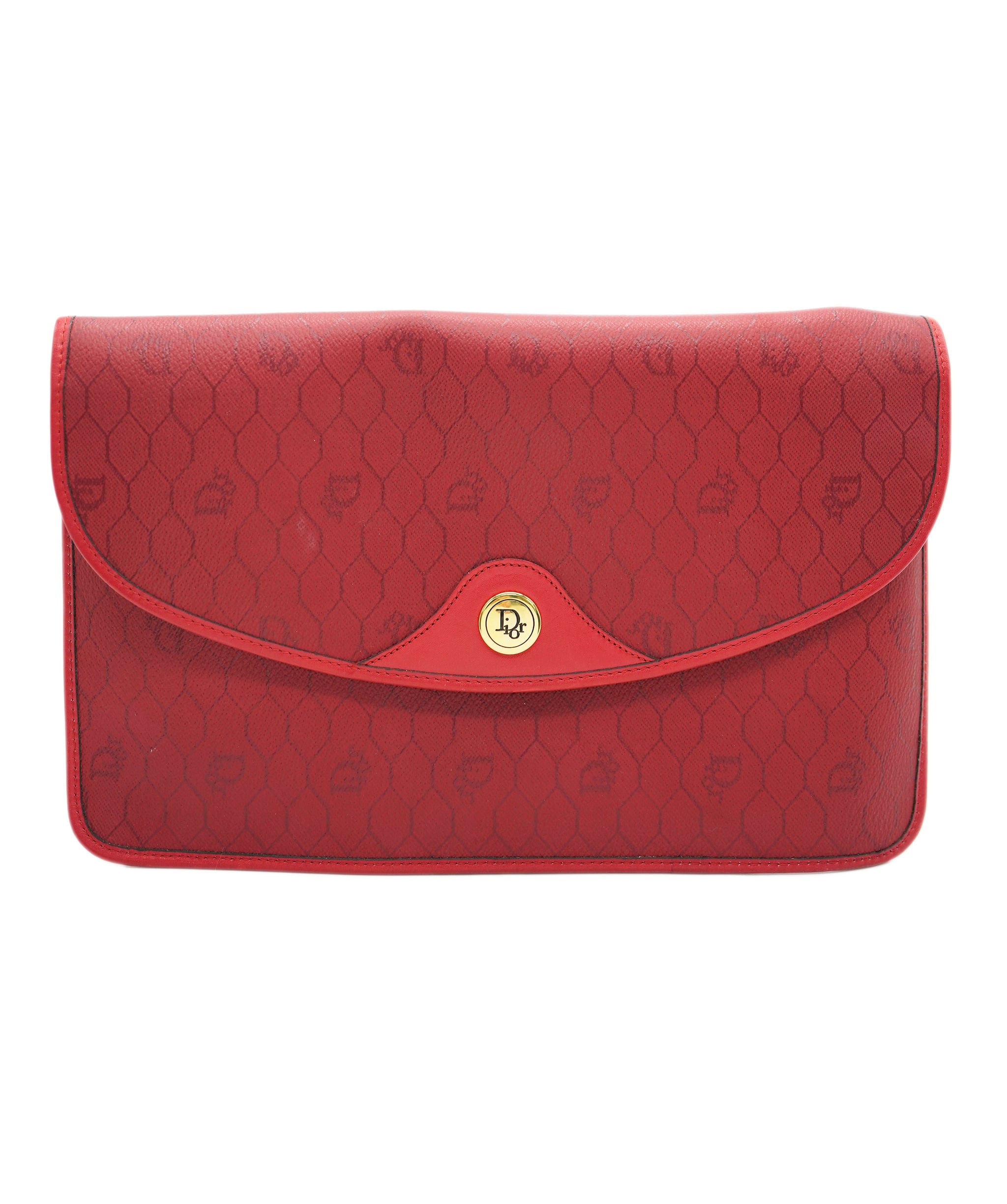 Christian Dior Vintage dior honeycomb red clutch - AJC0784